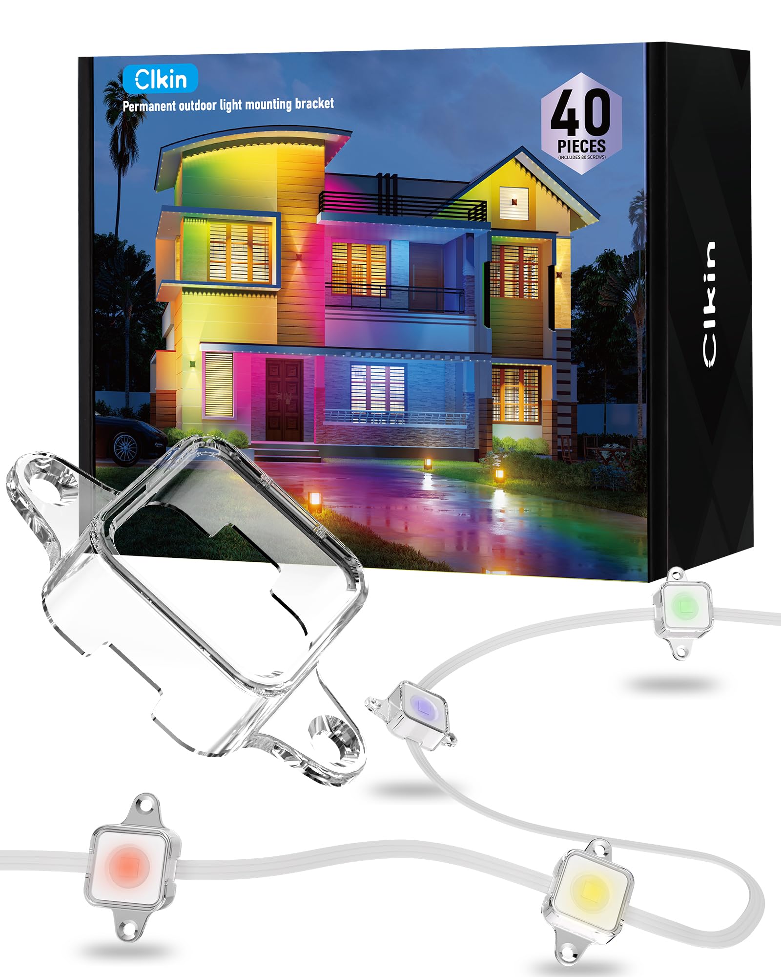 Light Clips for Govee Outdoor Lights (Model H705 ABCDEF) It is an Ideal Solution to Replace 3M Adhesive Tape. Easy to Install, it Comes with 80 Brackets and 160 Screws — Amazon image 8
