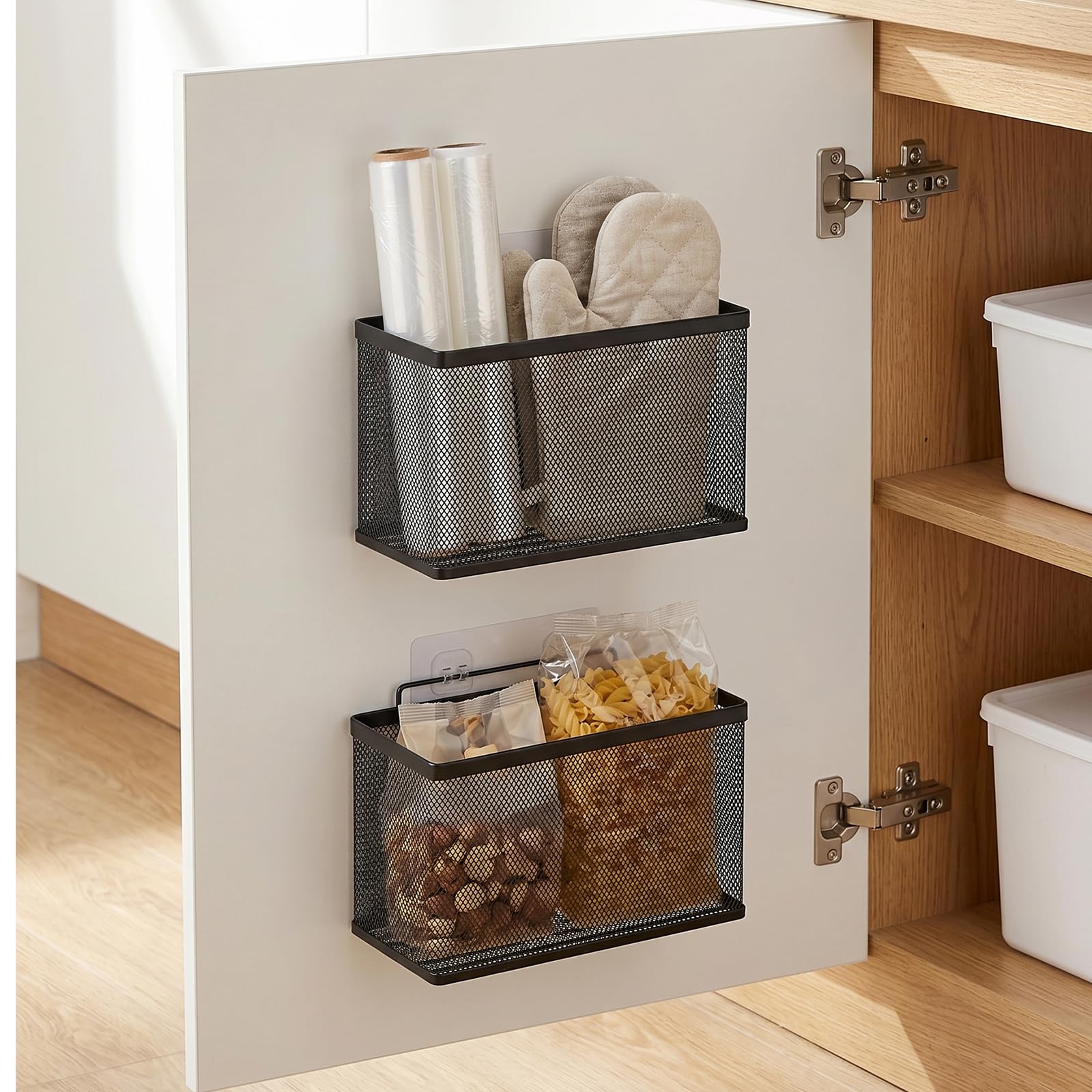Gurwen 2 Pieces Kitchen Cabinet Door Storage Box(Large+Small)