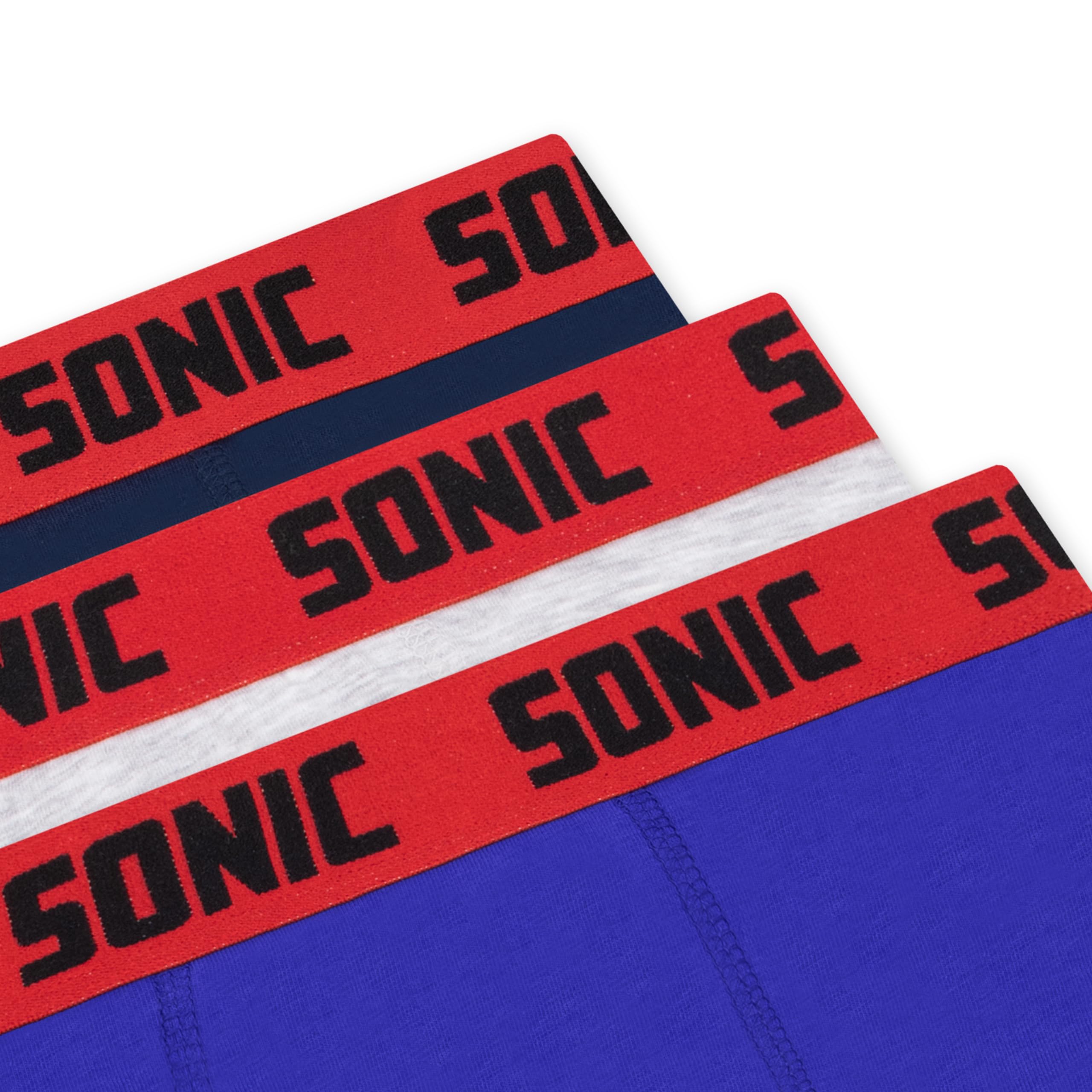 Sonic The Hedgehog Lot de 3 Boxers Garçon, sous-Vêtements Enfant avec Sonic, Knuckles et Shadow, Slip et Caleçon Garçon