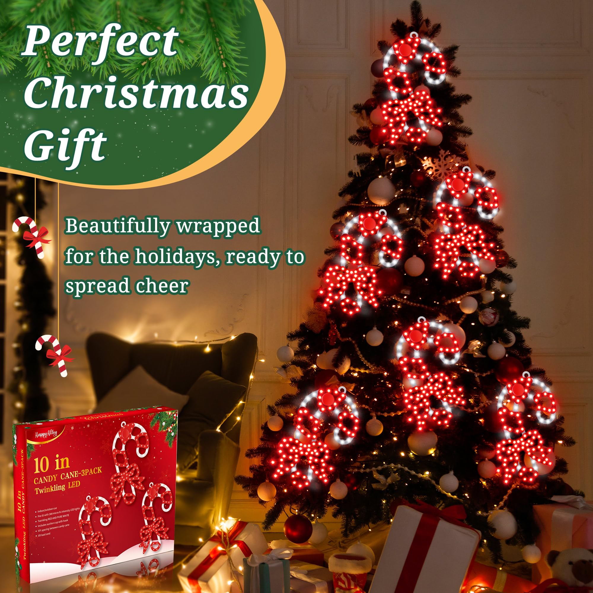 Amazon.com: HappyAlley 3 Pack Christmas Window Decorations, 10 in