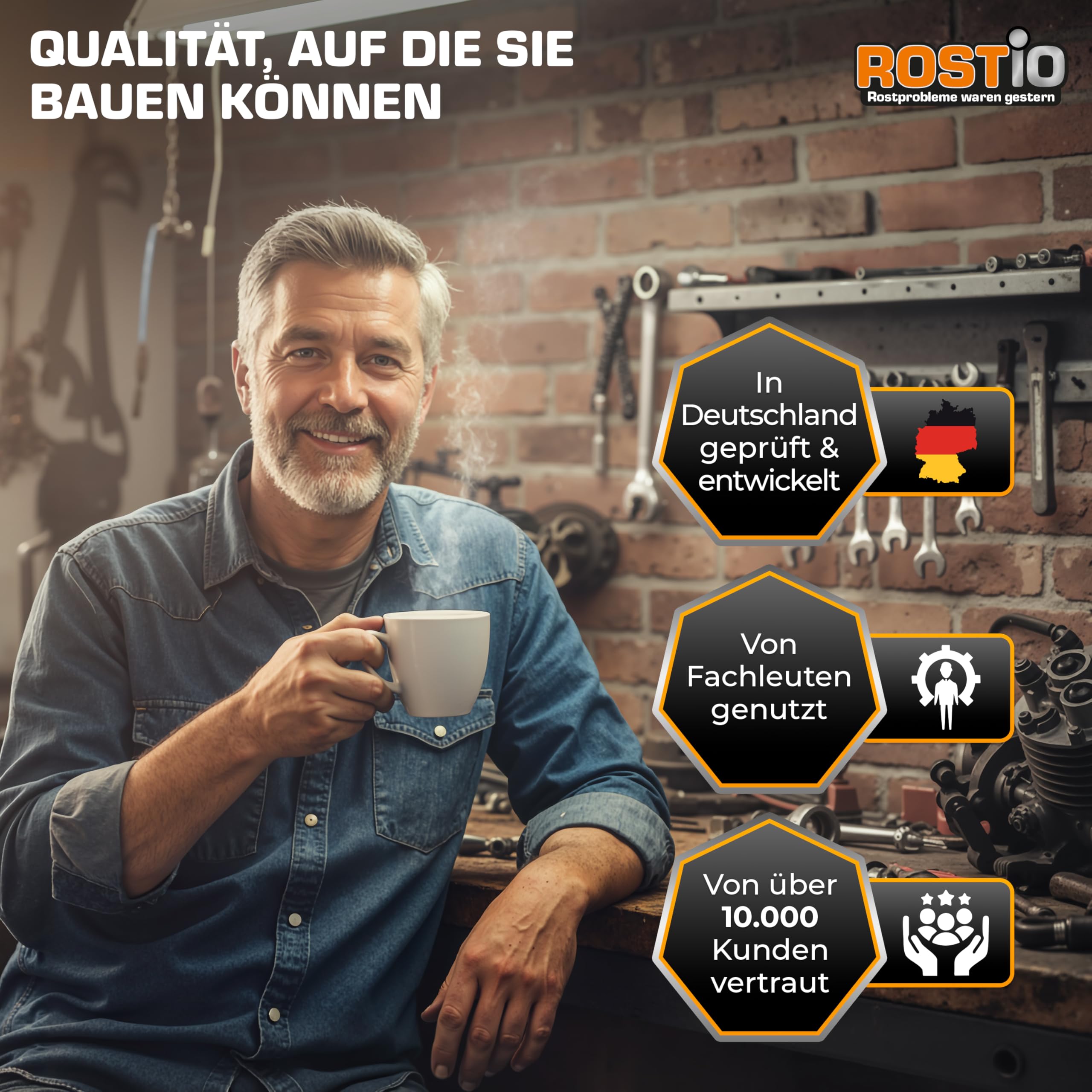 Rostio Tauchbad Intensiv 5 Liter Rostumwandler Rostentferner Rostlöser Entroster - Auto KFZ Motorrad Boot UVM.