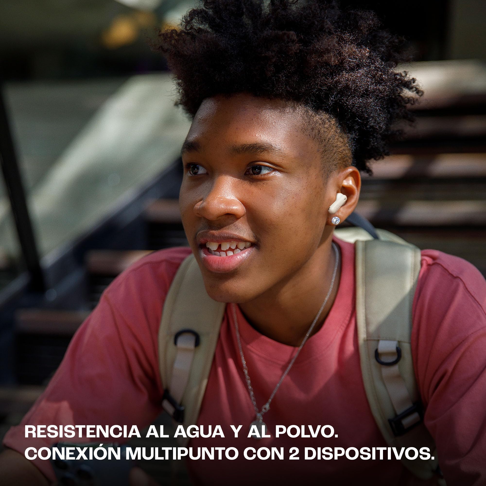 JBL Vibe Beam 2 - True Wireless Noise Cancelling Earbuds Pure Bass Sound & Smart Ambient Technology, 4mics for Crisp, Clear Calls, up to 40Hrs of Playback, IP54 Dust & Water Resistant (White)