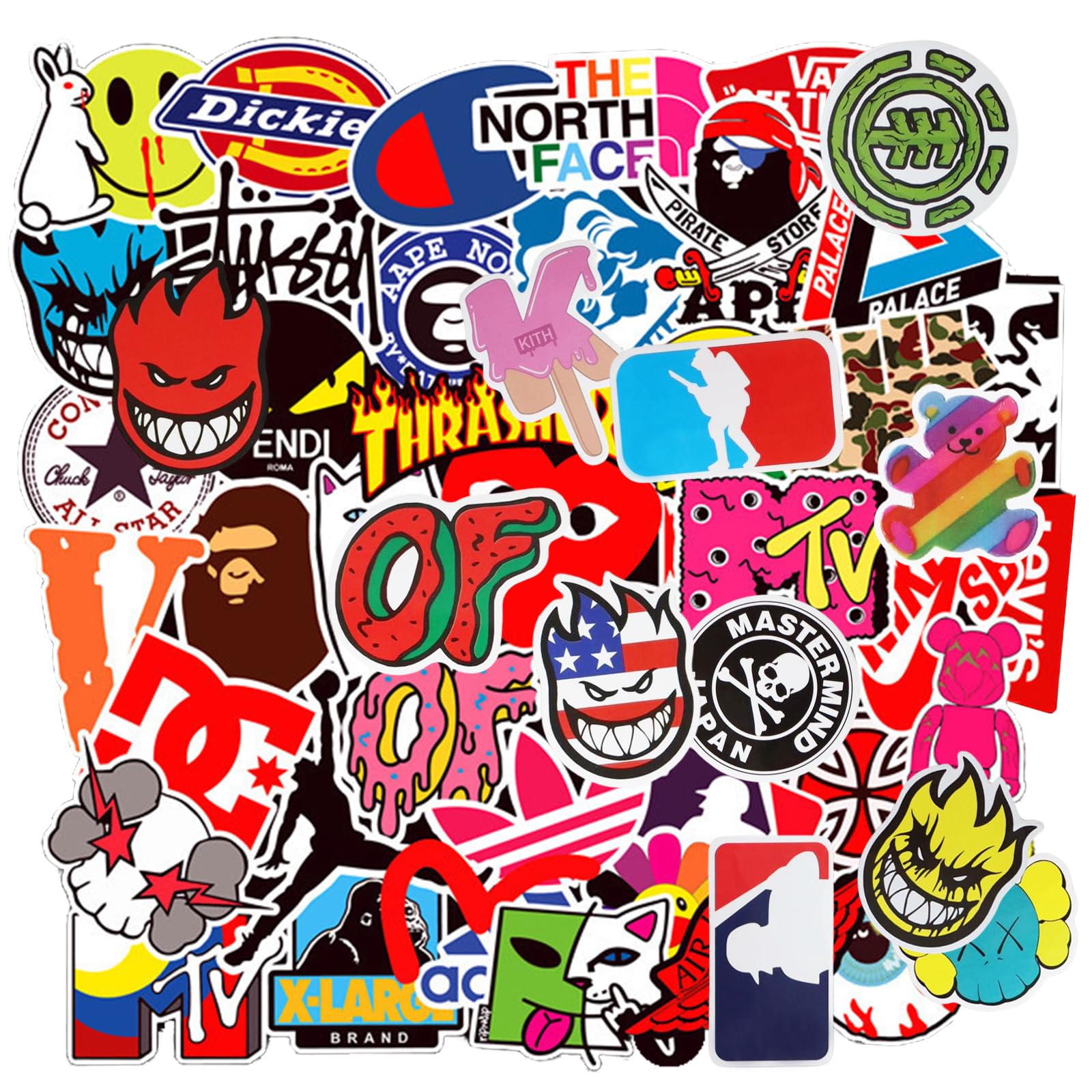 Cool Logo Stickers Pack - 101pcs Sticker for Adults, Skateboard Stickers for Teens, Boys, Laptop