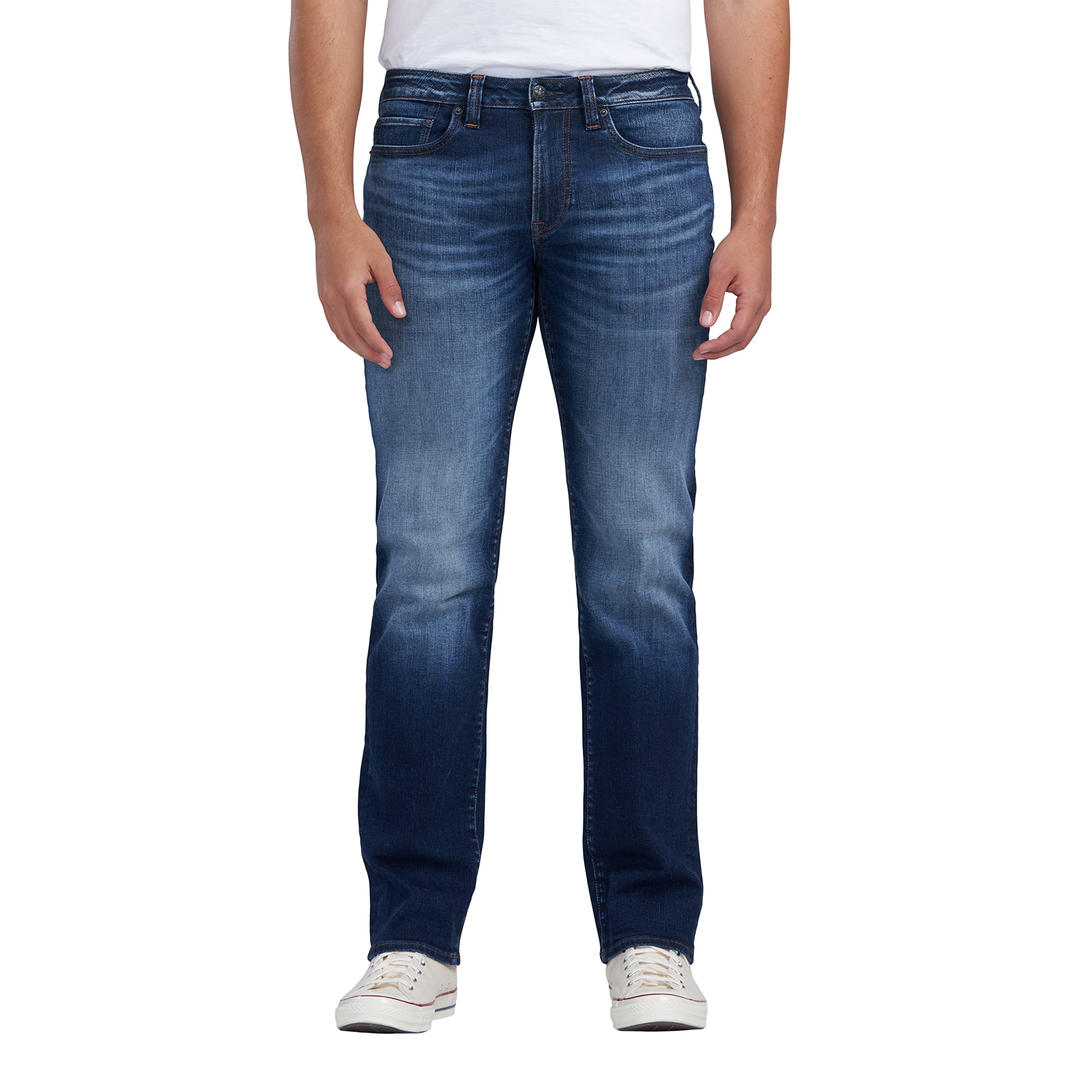 Buffalo David Bitton Men's Relaxed Straight Driven Jeans-Legacy, Crinkled Mid Blue, 38W x 32L