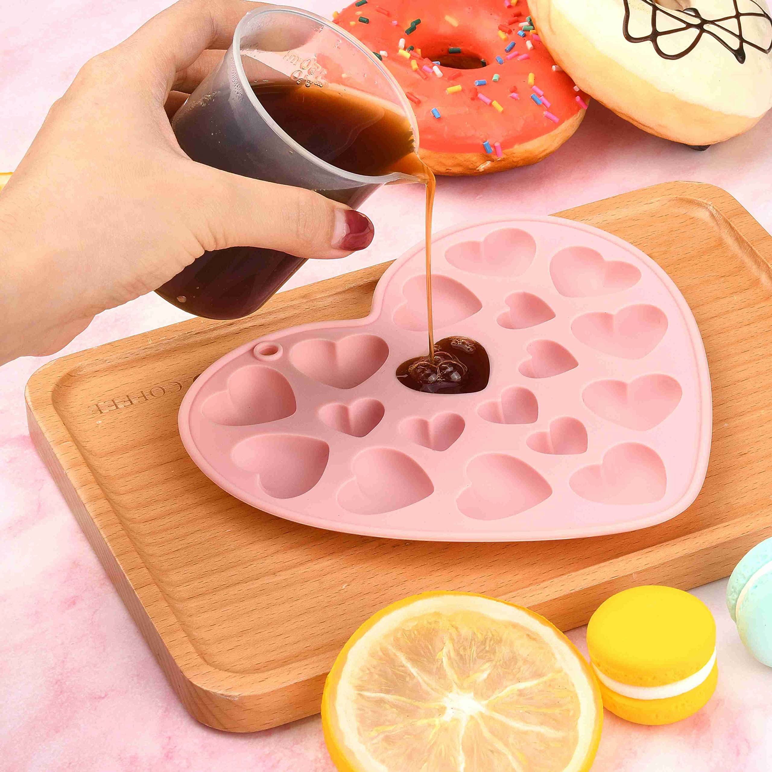 UR URLIFEHALL Lot de 2 moules en silicone en forme de cœur sucré 3D pour bordure de gâteau, moules en fondant pour chocolat, bonbons, fondant, pâte polymère, savon, décoration de gâteau - 5