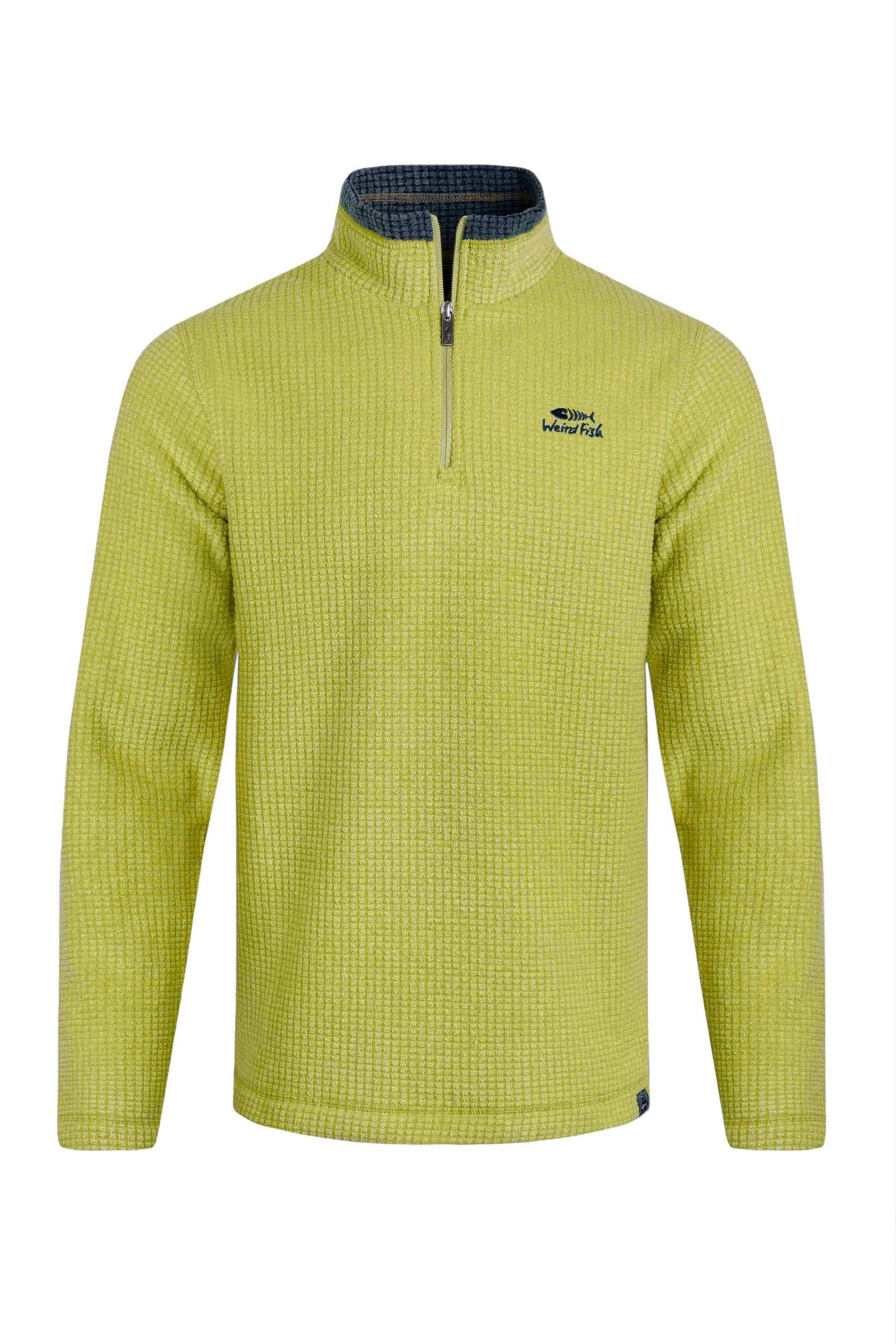 Weird Fish Newark Eco 1/4 Zip Grid Fleece Tarragon Size M