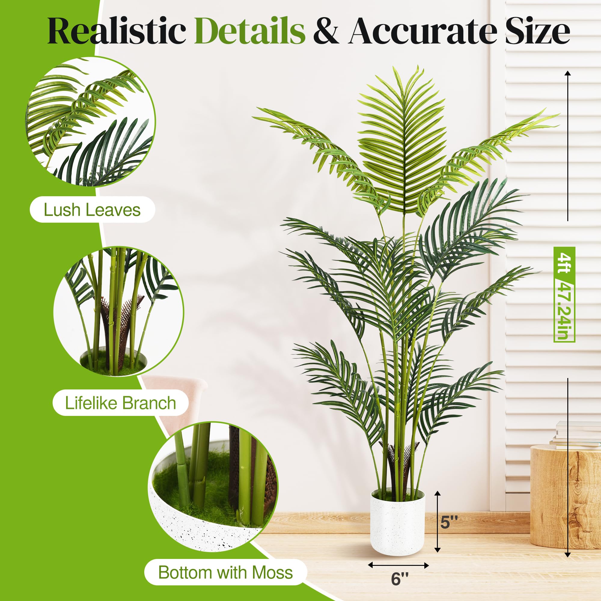 Avis : palmiers areca artificiels, lot de 2, 12 m - La nature artificielle