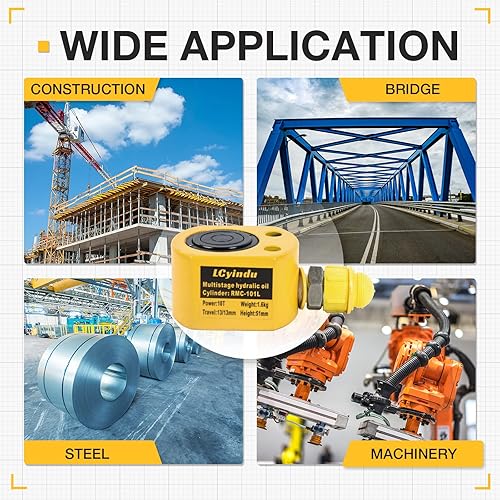 Miniatura 35 de Cilindro hidráulico 100T Jack Ram 2.72 "carrera sólida de un solo efecto multisección cilindro hidráulico Ram Cilindro hidráulico de elevación Jack