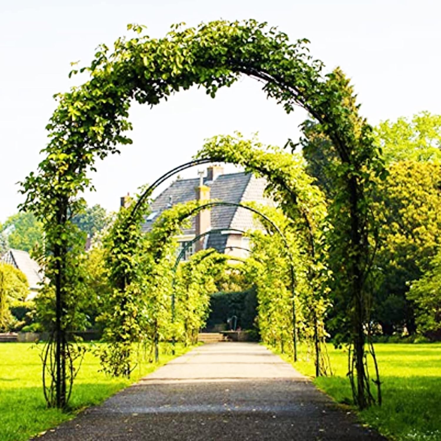 Metal Garden Arch, Rose arch Pergola Arbor, Plant Climbing Stand Support Trellis, Decor Wedding Archway Black/White/Green, for Indoor and outdoor, Easy To Assemble ( Color : White , Size : 200x230x25c