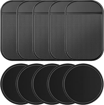 10 Pcs Car Dashboard Non Slip Mat, Sticky Pad for Car Dashboard Anti-Slip Gel Pads Removable Silicone Reusable Picky Pad Multi Sticky Mat for Cars Kitchen Pet Bowl Mats