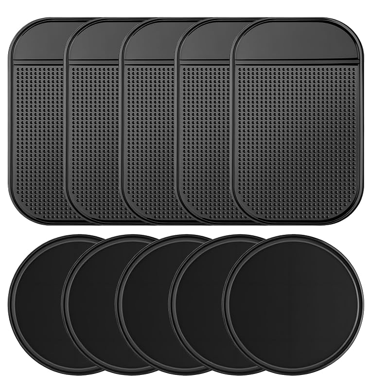 Kit com 10 tapetes antiderrapantes de silicone para painel automotivo Psyqtsuary