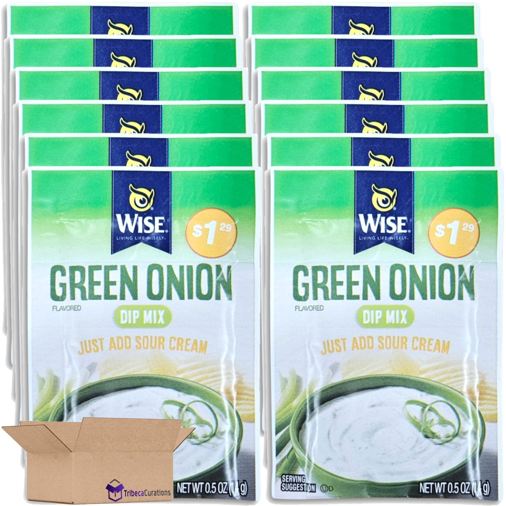Tribeca Curations | Green Onion Dip Mix Value Pack | Bundled by Tribeca Curations | .5 Ounce Packet | Pack of 12