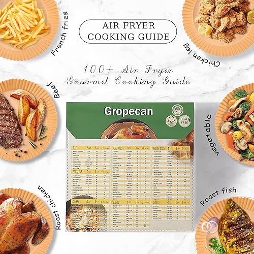 Miniatura 4 de Forros de papel desechables para freidora de aire, 125 piezas redondas de pergamino para freidora de aire Ninja AF101, horno microondas, sartén,