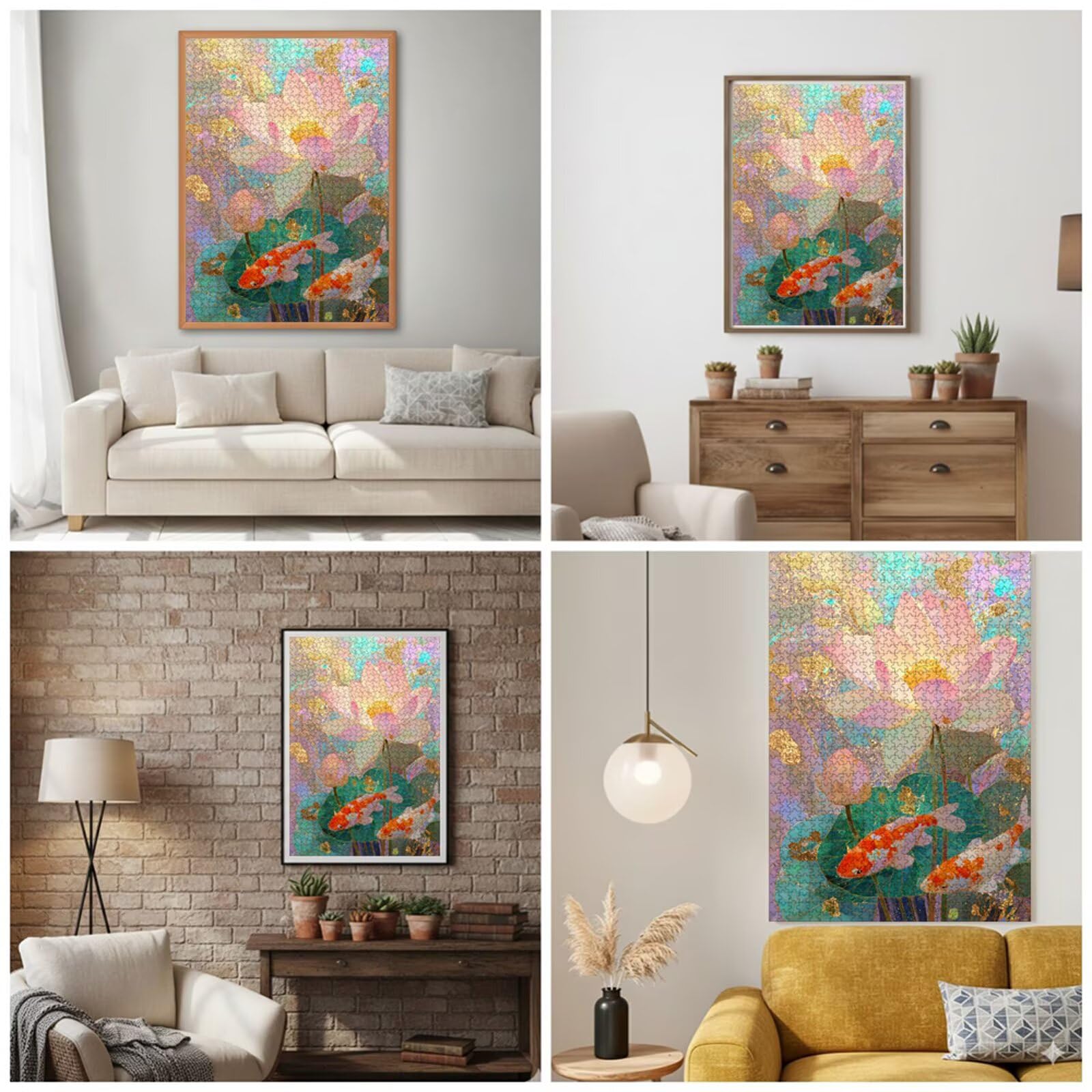 4000 Pezzi Puzzle Adulti - Loto & Carpa koi - Fabbricazione in Legno Robusto (Forma Classica) - Decorazione Murale con Poster - Prodotto Riservato ad Adulti e 14 Anni in Su (147x105cm) P3#812