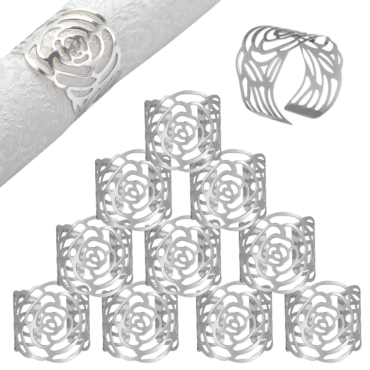 Amazon｜ナプキンリング 12個セット ナプキン留め 結婚式 披露宴 薔薇