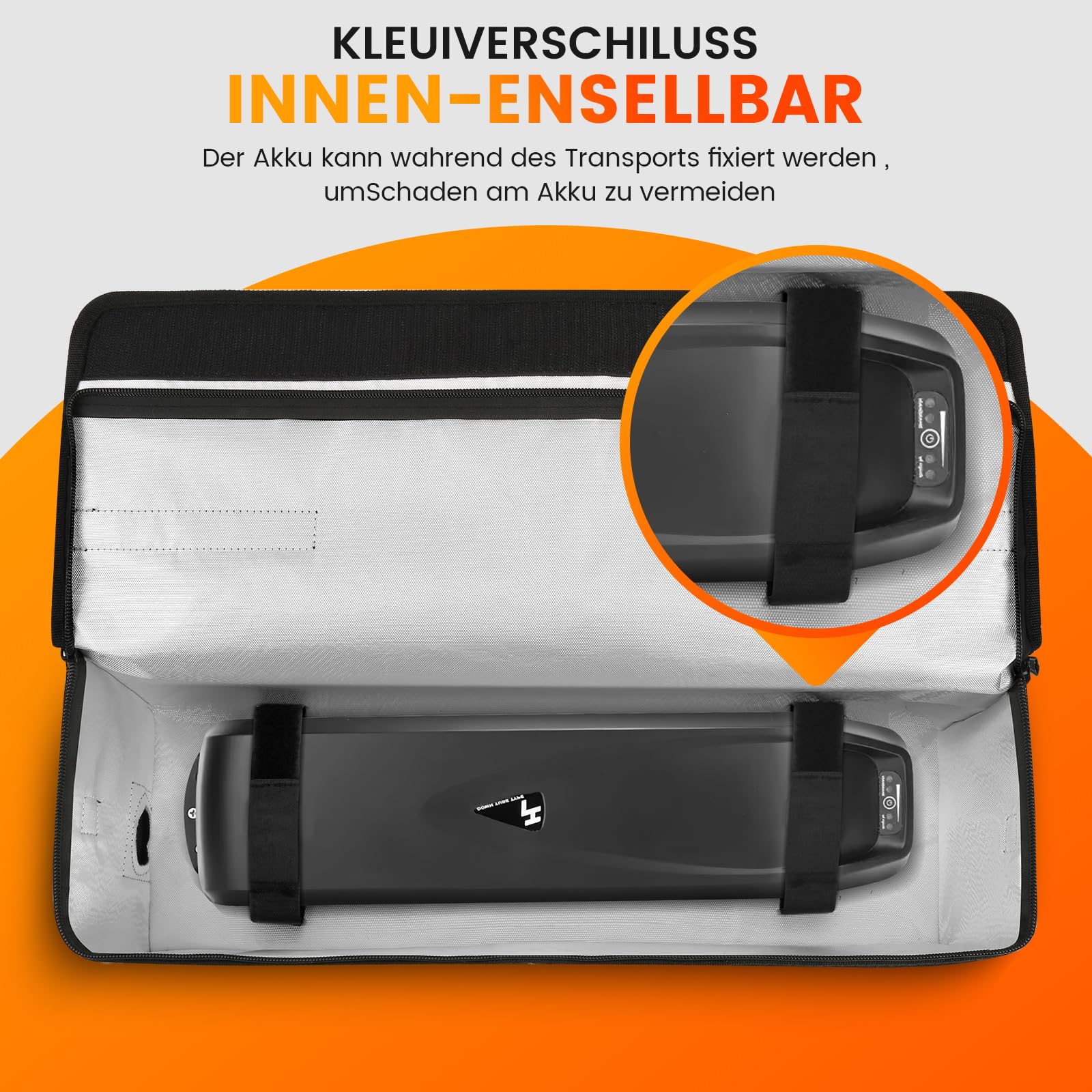 GUOOTU 2 Er Set Ebike Akku Tasche,Feuerfest bis 1400 °C,für Lagerung,Transport, Akku Tasche Wasserdicht Explosionssicher,Ebike akku schutzhülle Großraum (2, 49 x 15 x 15cm -2 Stück)
