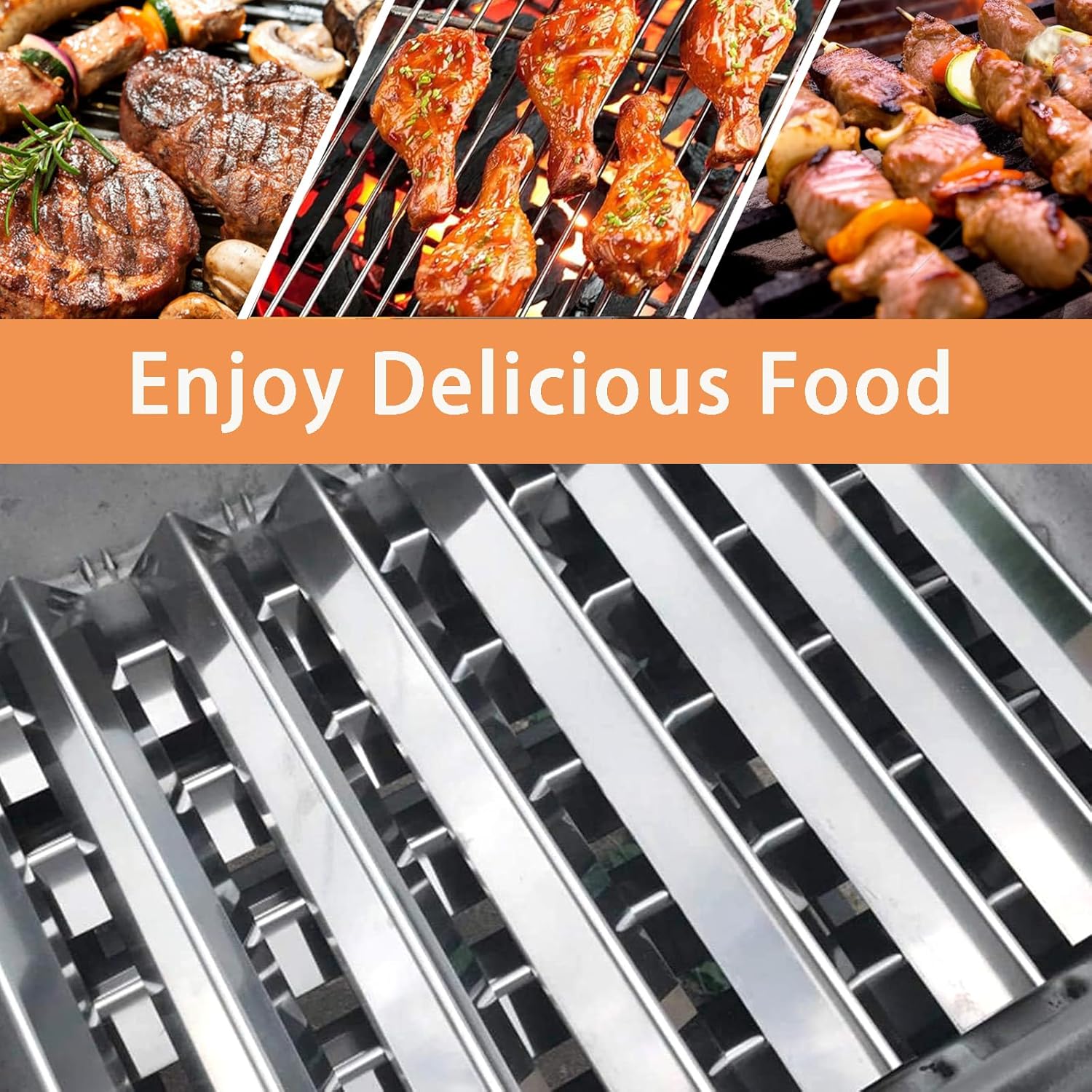 Grill Flavorizer Bars for Weber Summit 400 Series, Summit E/S 440/450/460/470, 8 PC Stainless Steel Gas Replacement Parts for Weber 67668 Grill Models, 18" x 1.6" x 1.2"
