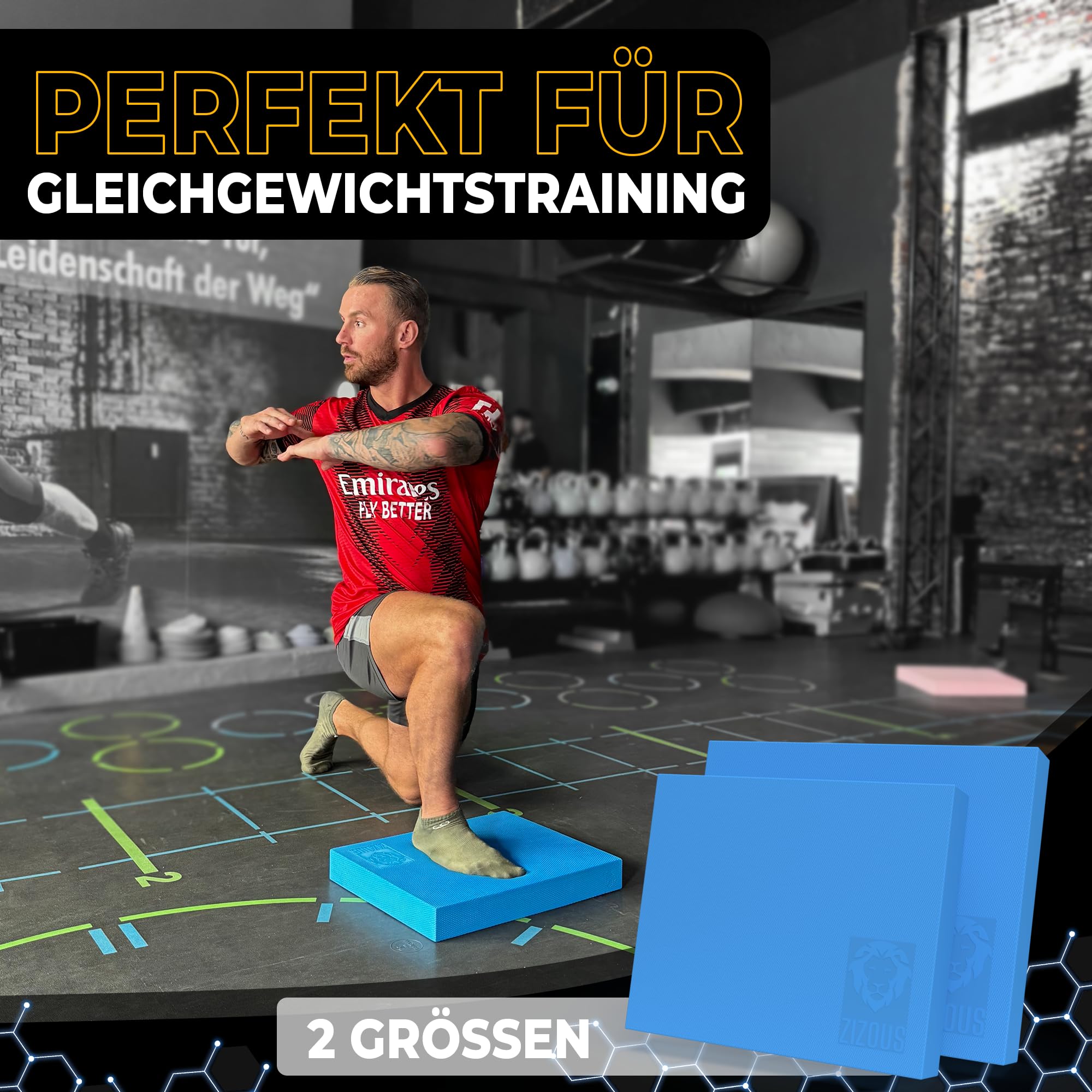Balance Pad - Premium Balance Kissen für Gleichgewichtsübungen - Rutschfestes Balancekissen Physiotherapie Yoga Pilates - Robustes Gleichgewichtskissen inkl Ebook - Balance Kissen groß