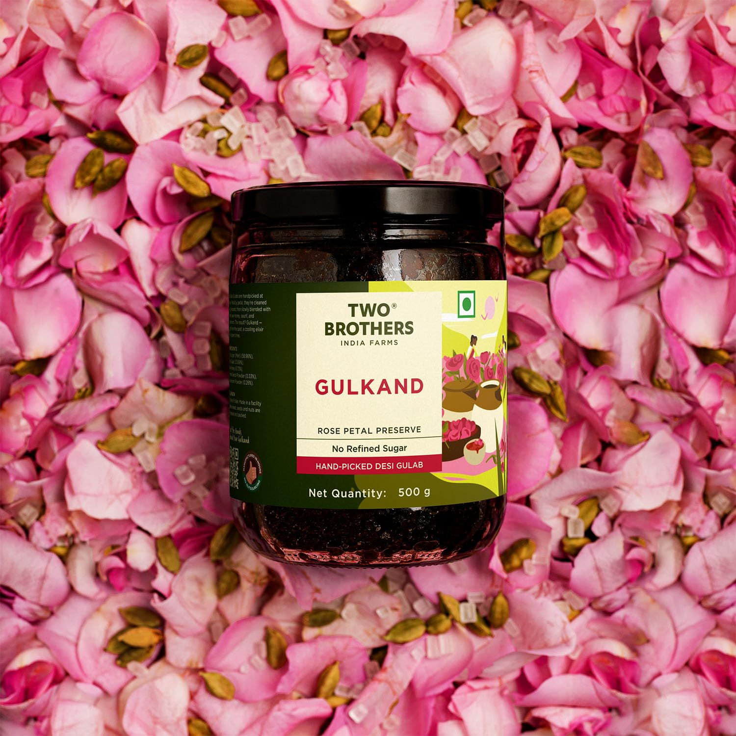 Two Brothers Natural Gulkand (300 G) | Rose Petal Jam Made Without Refined Sugar | Sweetened with Raw Honey & Mishri | Natural & Traditional Preserve | Desi Gulab Gulkand 2