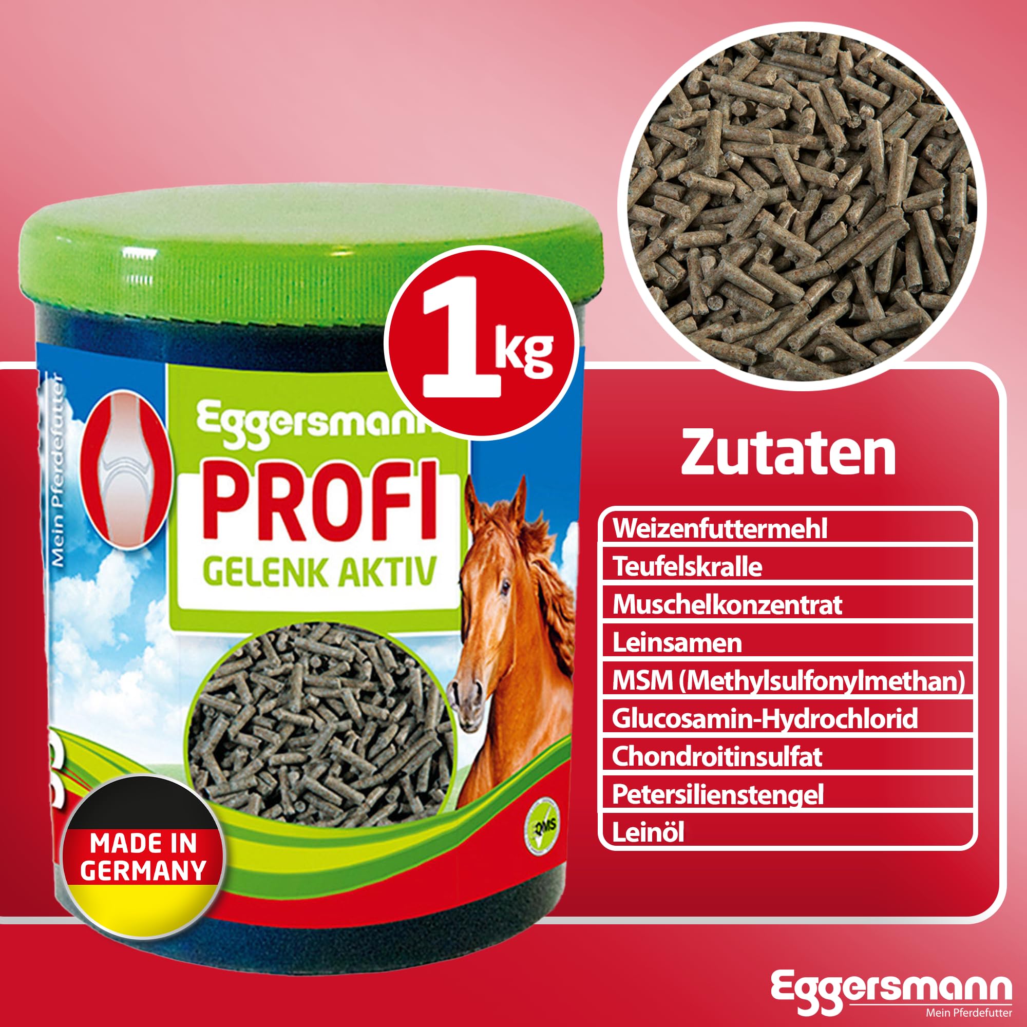 Complemento Forro de Fortalecer la tendones de Articulación de y estructuras, Eggers Muñeco Caballos Forro Profesional Articulación Activo, 1er Pack (1 x 1 kg)