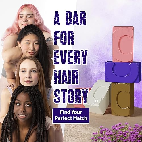 Miniatura 7 de Herbishh Barra acondicionadora tonificante púrpura para cabello rubio, plateado y gris, neutraliza el cobrizo, añade brillo y humedad, barra