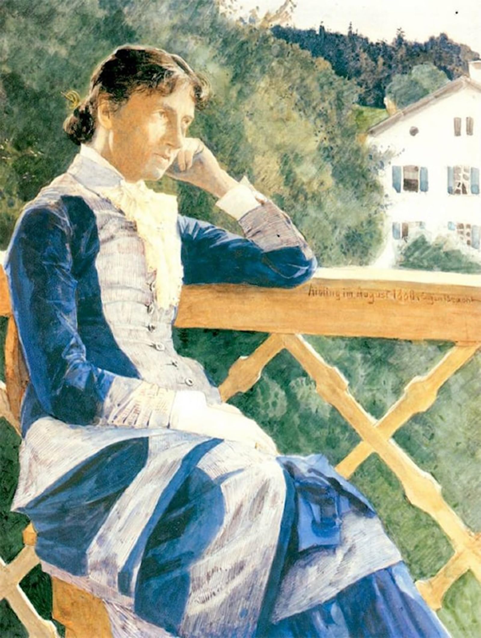 Serendipitp No Frame Vintage Picture Print On Canvas Wall Art Poster Portrait Of Maria Bracht By Eugen Felix Prosper Bracht Artwork Print Poster For Wall Decor 60X90cm