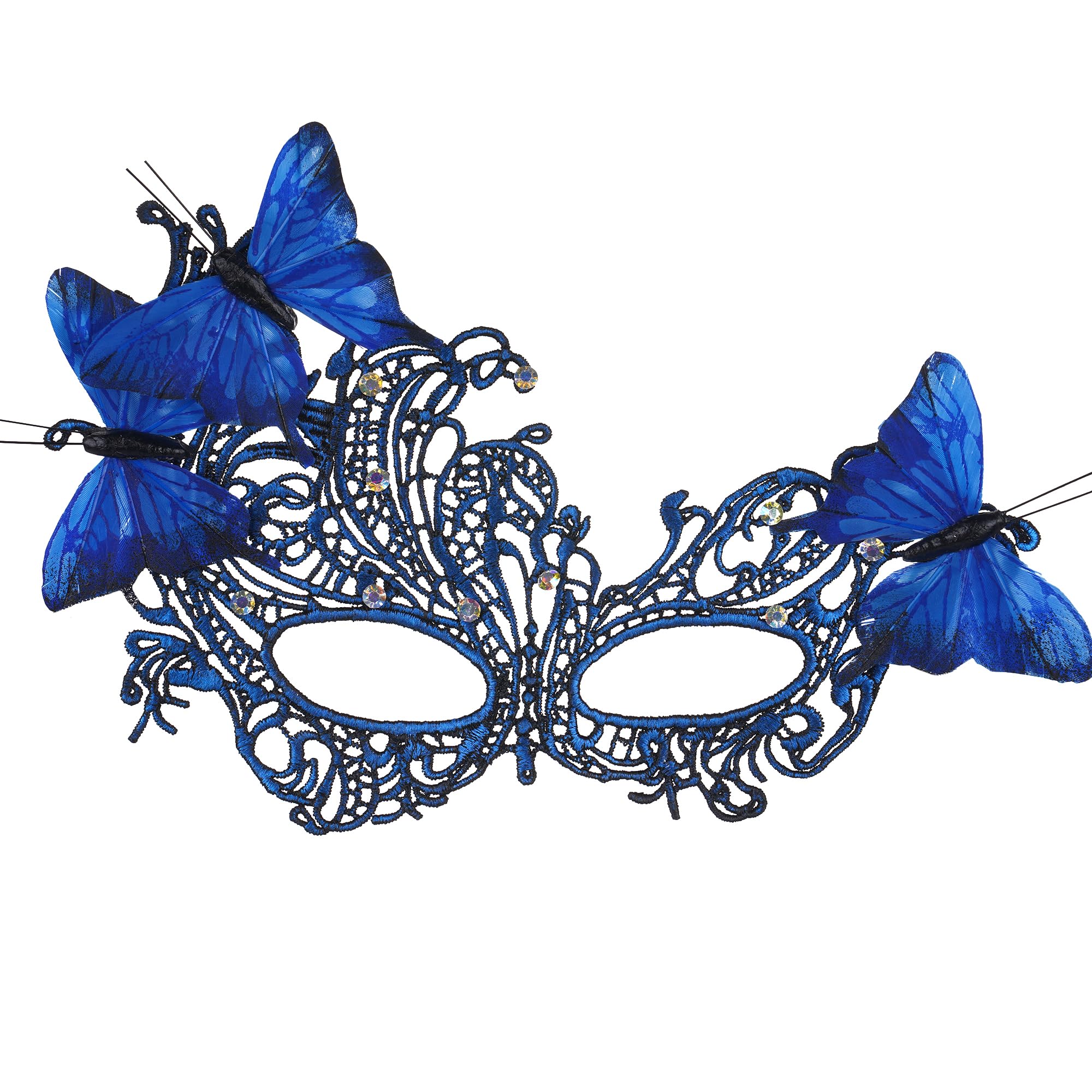 ETOFETE Halloween Butterfly Masquerade Masks for Adult Women Lace Half Face Mask Fancy Dress Cosplay Proms Carnival Accessory Costume