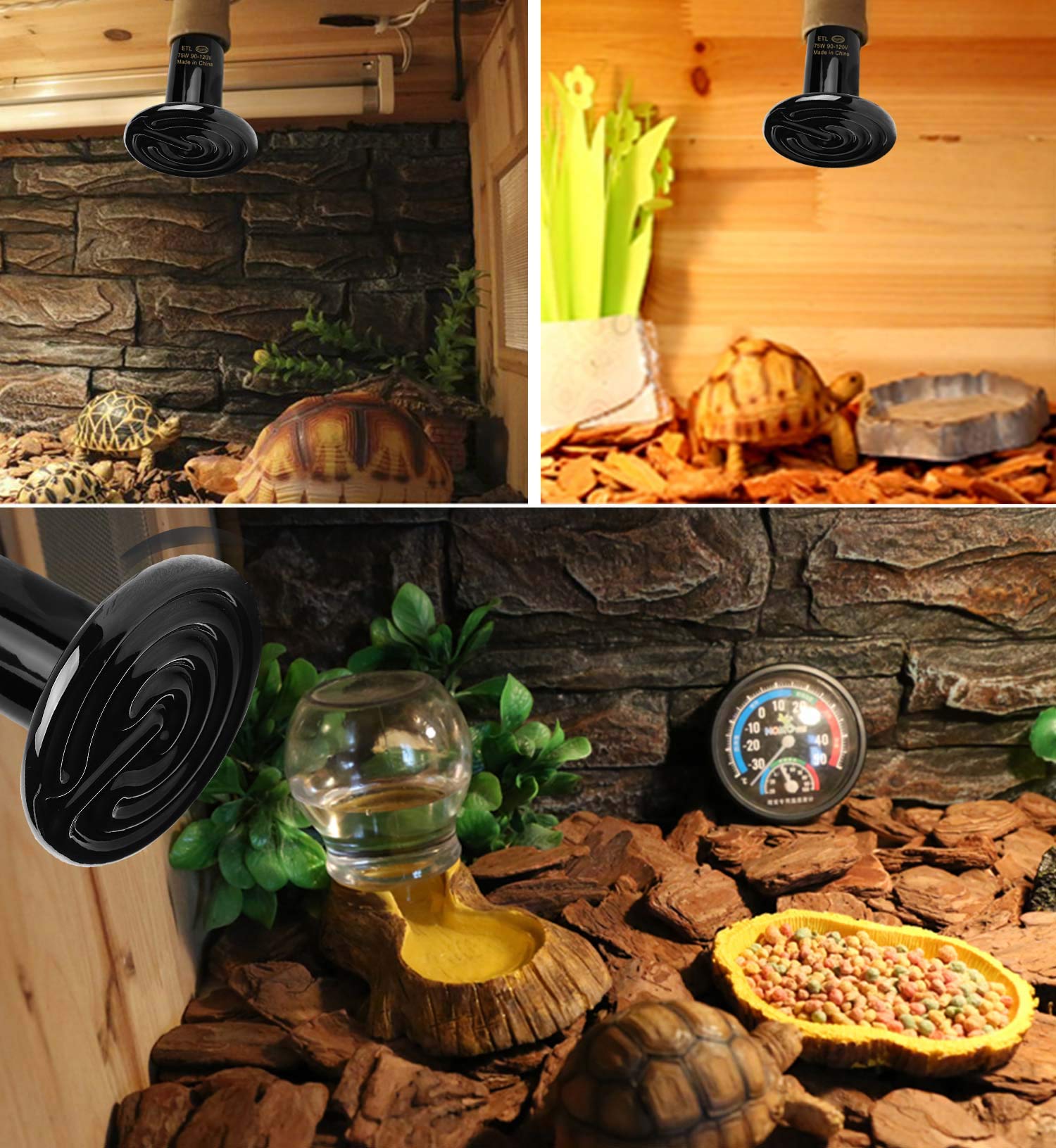 HealSmart 150W Ceramic Heat Emitter Bulb - No Light Reptile Heat Lamp For Terrariums, Brooders, Chickens, Amphibians