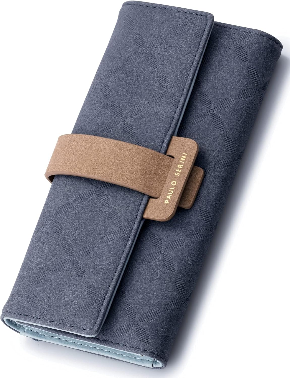 PAULO SERINI® Wallet Women - Womens Wallet with Coin Purse - Card Holder 9 Cards - Wristlet - Vegan Wallets for Women - Birthday Gifts for Women - Billeteras de Mujer - 9 colors Navy Blue