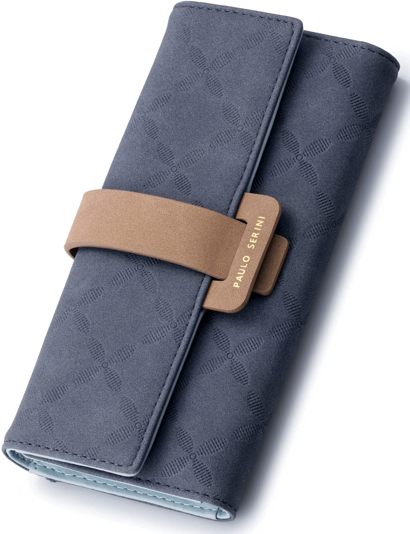 PAULO SERINI® Women's Large Purse with 9 Card Slots and Photo Window, Elegant Wallet Made of Soft 100% Vegan Leather with Coin Compartment