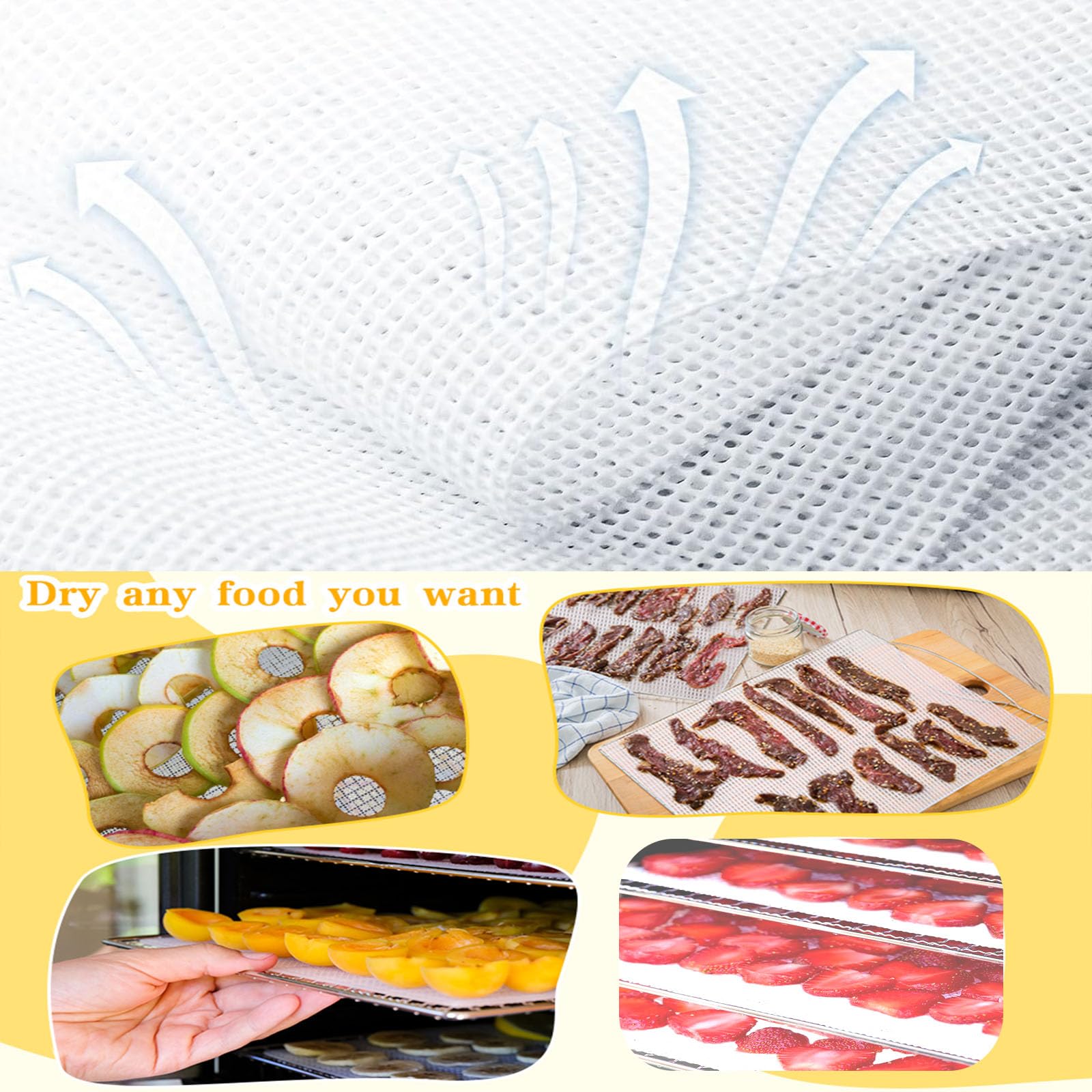 Hojas de deshidratador de silicona antiadherente de silicona para secador de frutas de malla Secador de frutas Malla Dim Sum Mesh Dumpling Pantalla de vapor Mat 16 * 160 5