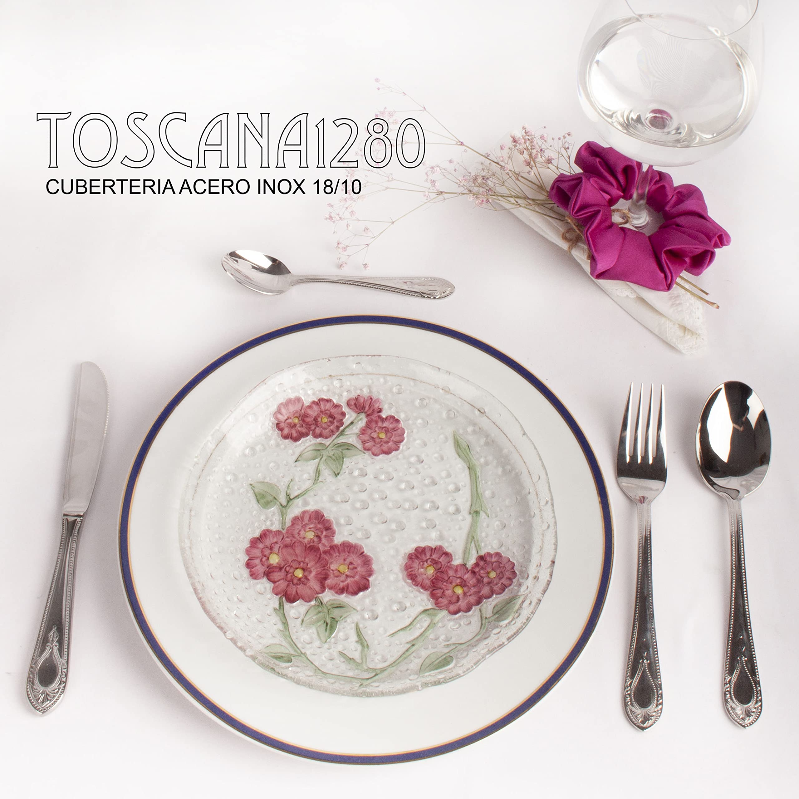Juego de Cubiertos de Menú Toscana 1285, 24 piezas | Acero Inoxidable
