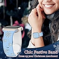 Vista 68 de Christmas Gift Compatible with Christmas Apple Watch Bands for Women 49mm 46mm 45mm 44mm 42mm, Soft Silicone Santa Claus for Apple Watch Ultra 3