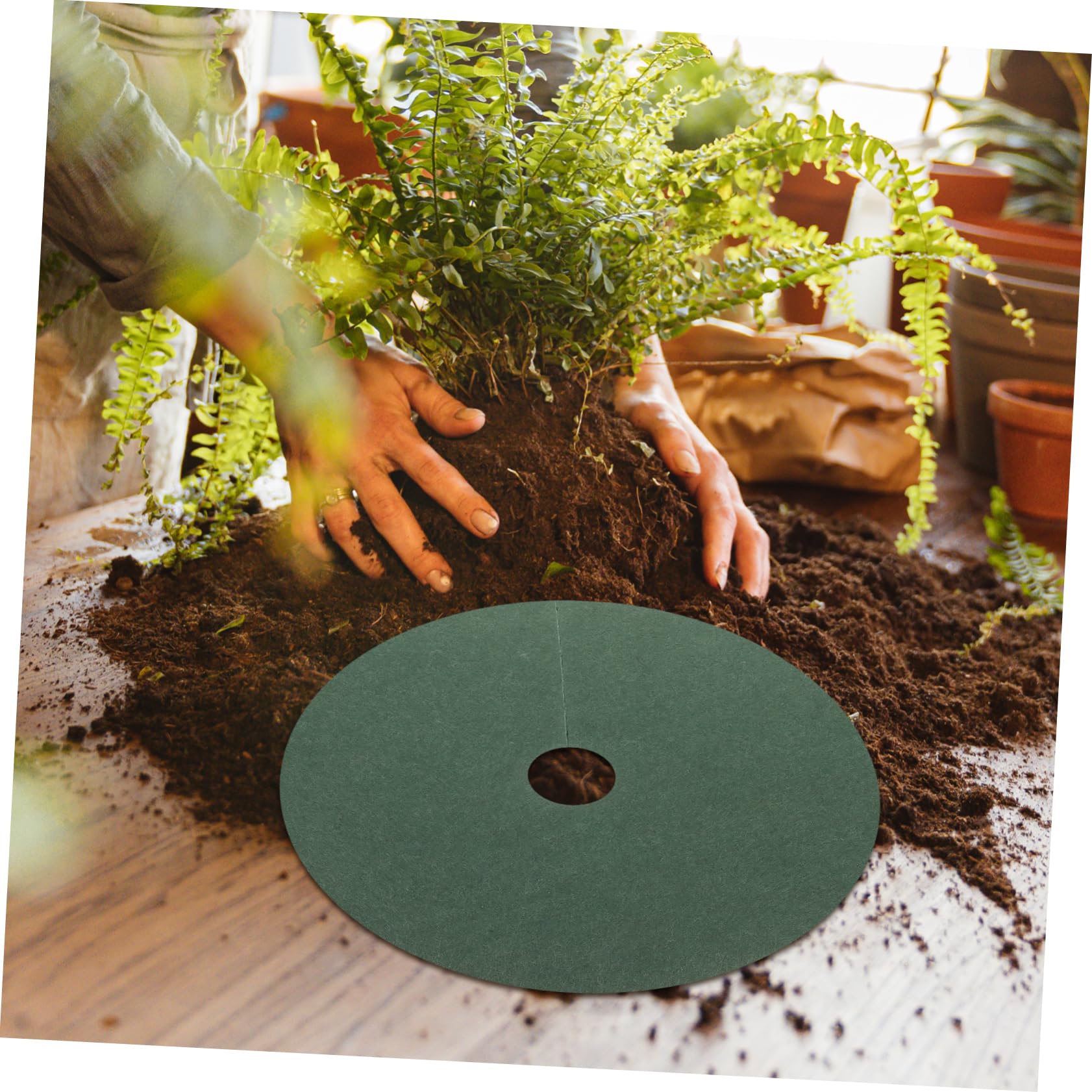 SUPVOX 10 Set Anello di Copertura per Albero Protezione per Radici di Piante Copertura per Panno 10pz Pianta Protettivo Coprialbero Green Barriera Radicale Pacciame 10 Pezzi * 10