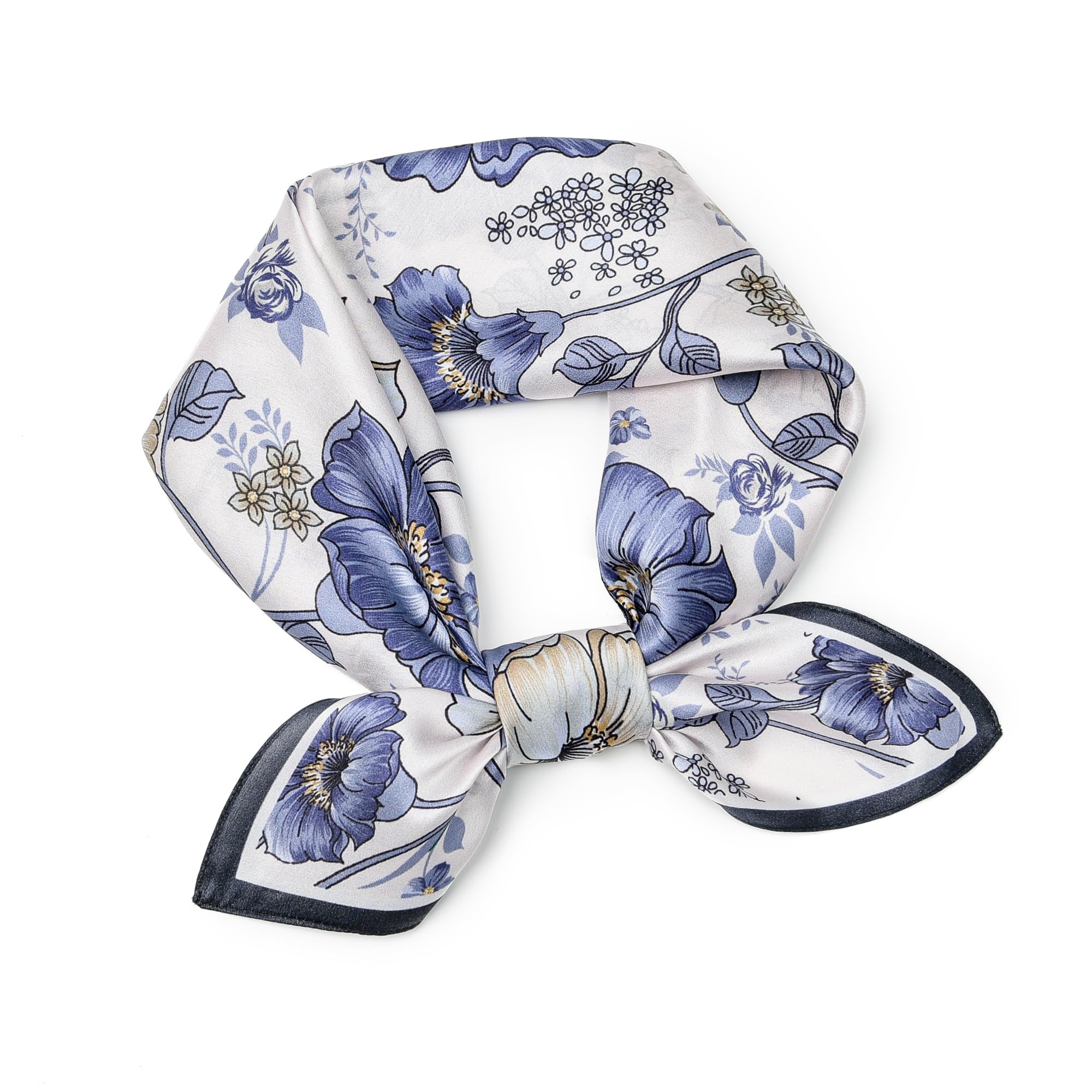 SHIROUYU 100% Pure Mulberry Silk Square Scarf 25.6" X25.6'' - Head & Neck Scarf for Women, Gift-Packaged