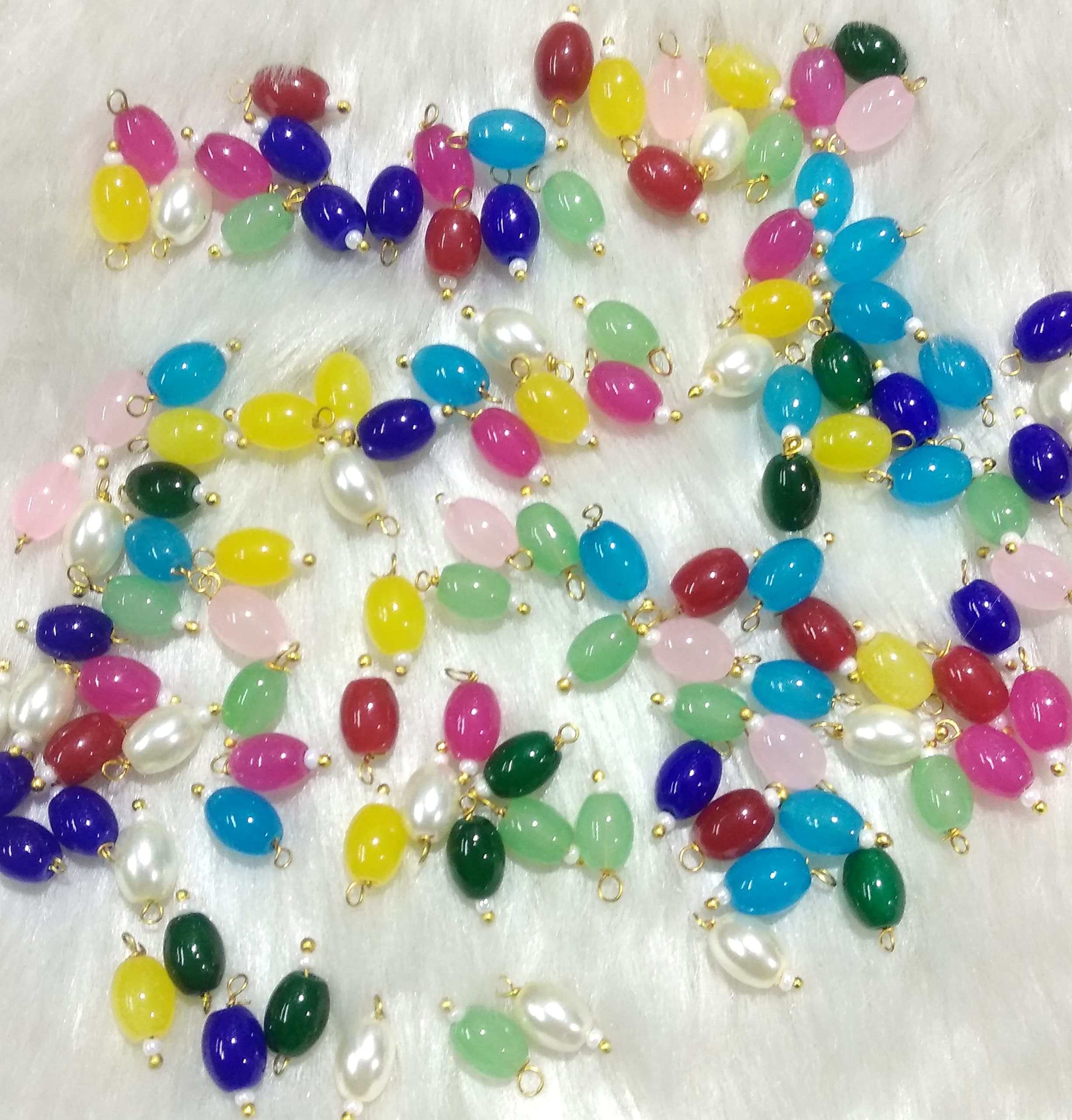 Beads & Crafts: Oval Shape Glass Hanging Beads (8mm) for Jewelry Making, Necklace, Earring, Bracelet, Embroidery, Dresses (Pack of 100 Pcs) (Multicolor) (B0B8VZNT7Q) Amazon Price History, Amazon Price Tracker