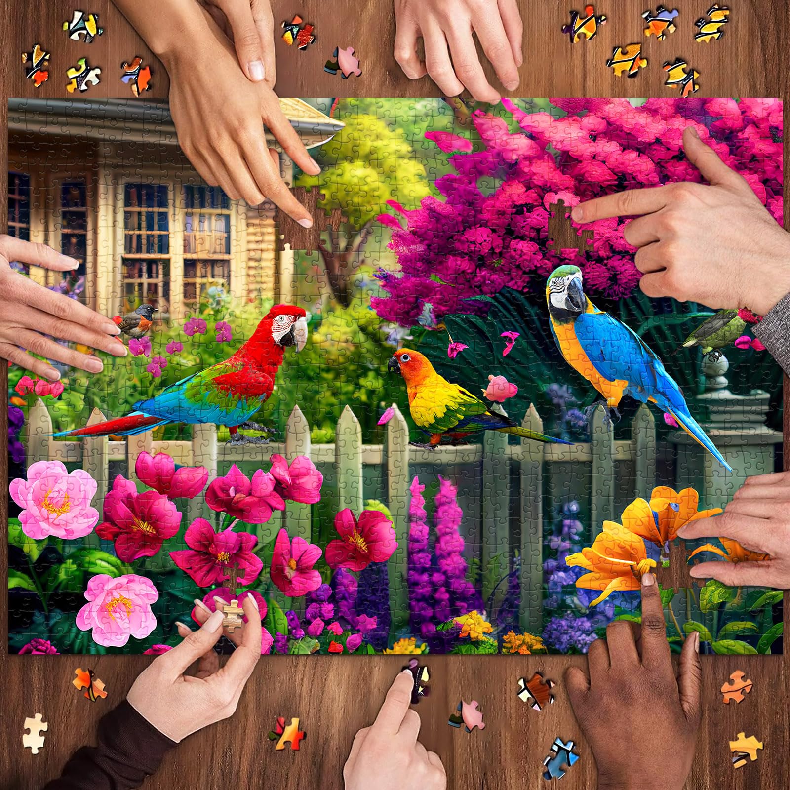 Puzzle 500 Teile für Erwachsene,Puzzle klassisches Lernspiel-Garten-Eisvogel-Wunderschönes Dekoration Geschenke