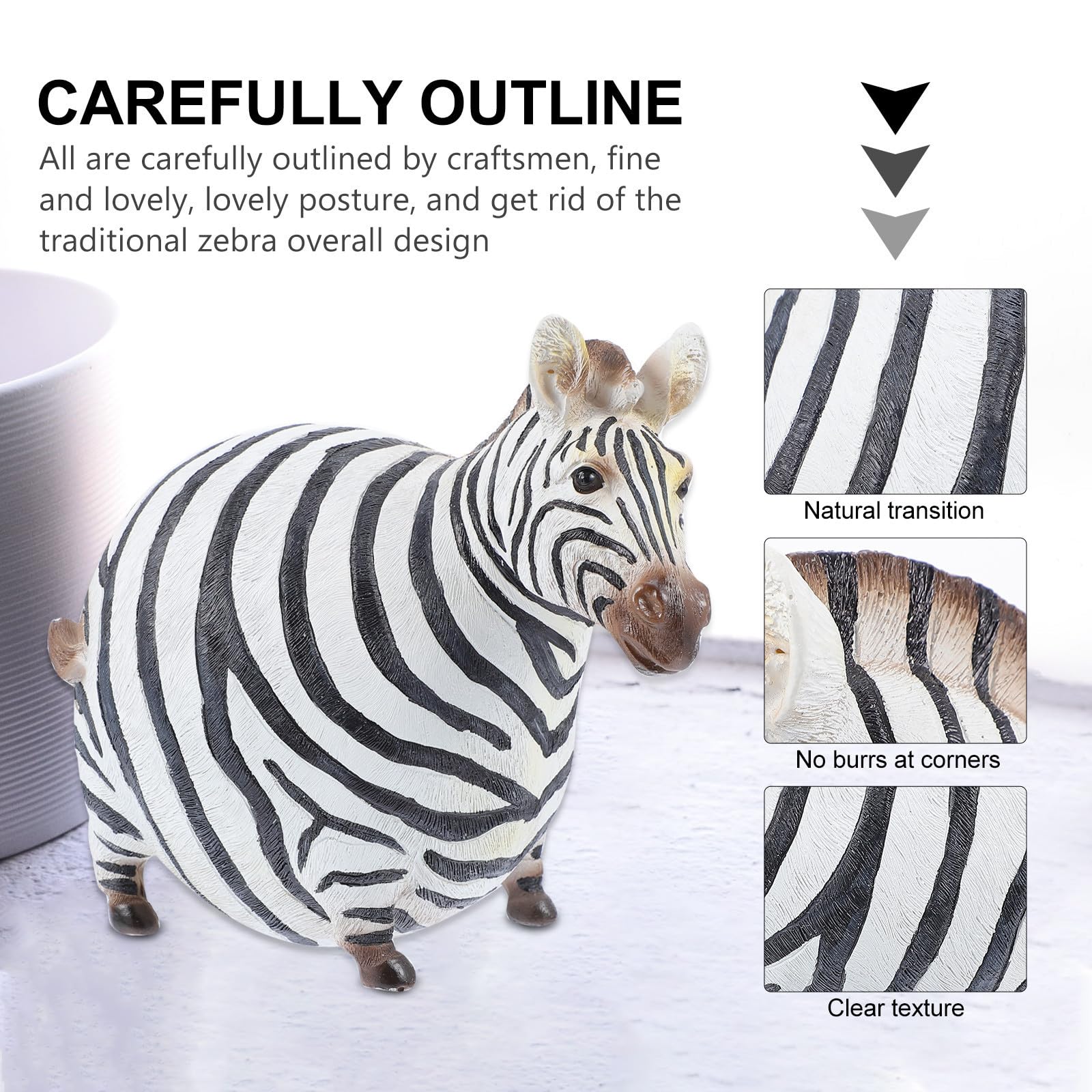 Statuina Zebra in Resina Bianca e Nera, Decorazione Tavolo Casa Regalo