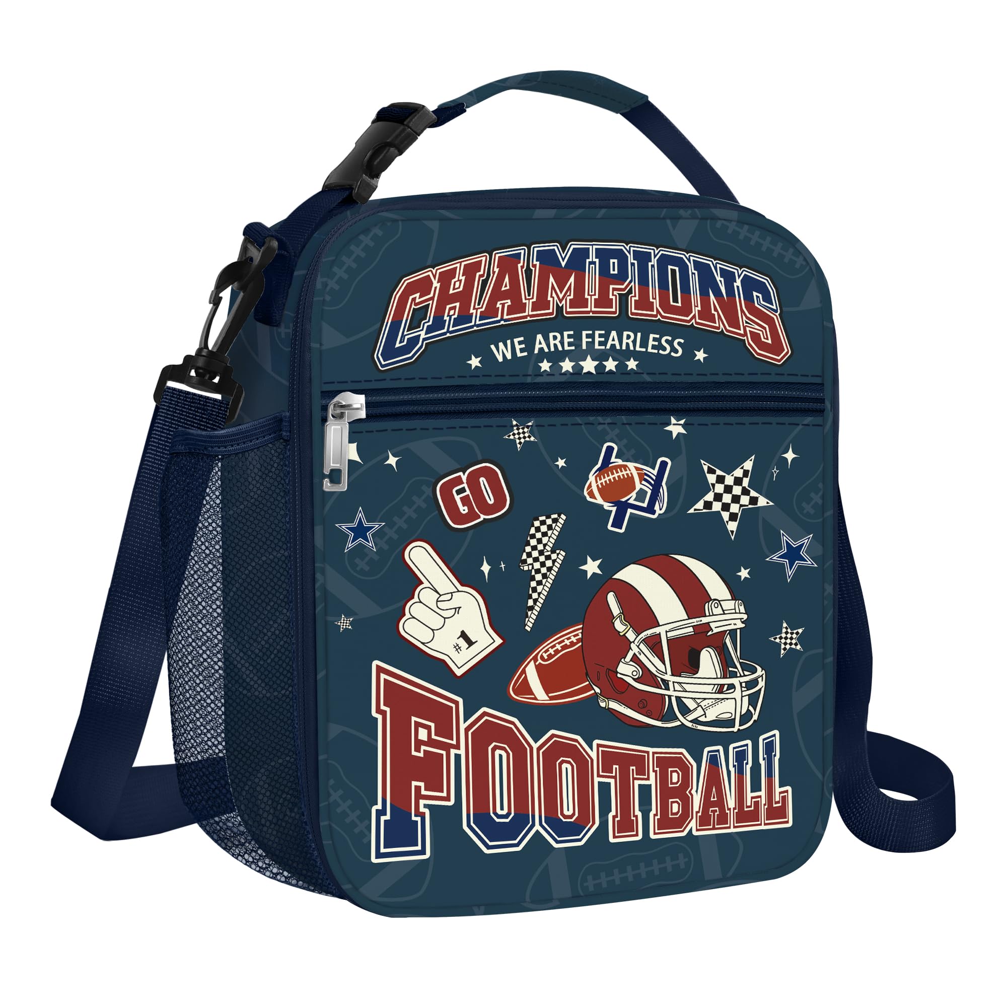 Clastyle Hero Insulated Kids Lunch Bag Large Thermal Cooler Bag for Boy Picnic School Lunch Box Tote Blue