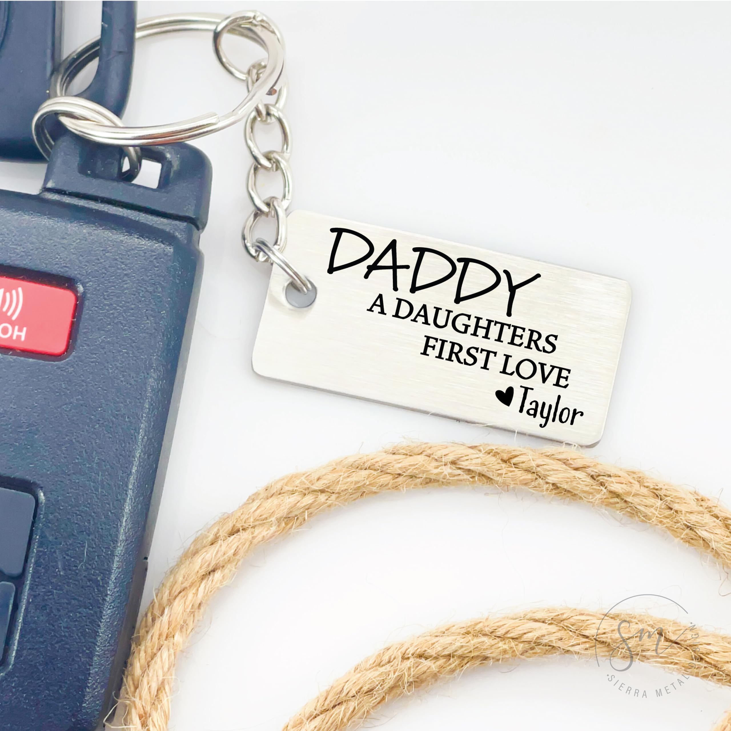 Gift for Dad from Daughter Daddy Keychain A Daughters First Love Keychain Dad Father's Day Gift for Dad Wedding Daddy Gift Idea for Wedding SHAWN-KEYCHAIN