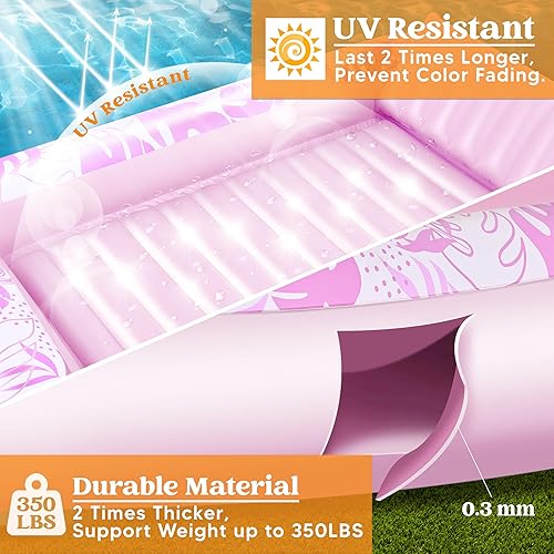 Miniatura 4 de Sloosh Flotador inflable para piscina de bronceado para adultos, 85 x 57 pulgadas, flotadores extra grandes de 85 x 57 pulgadas, flotadores para