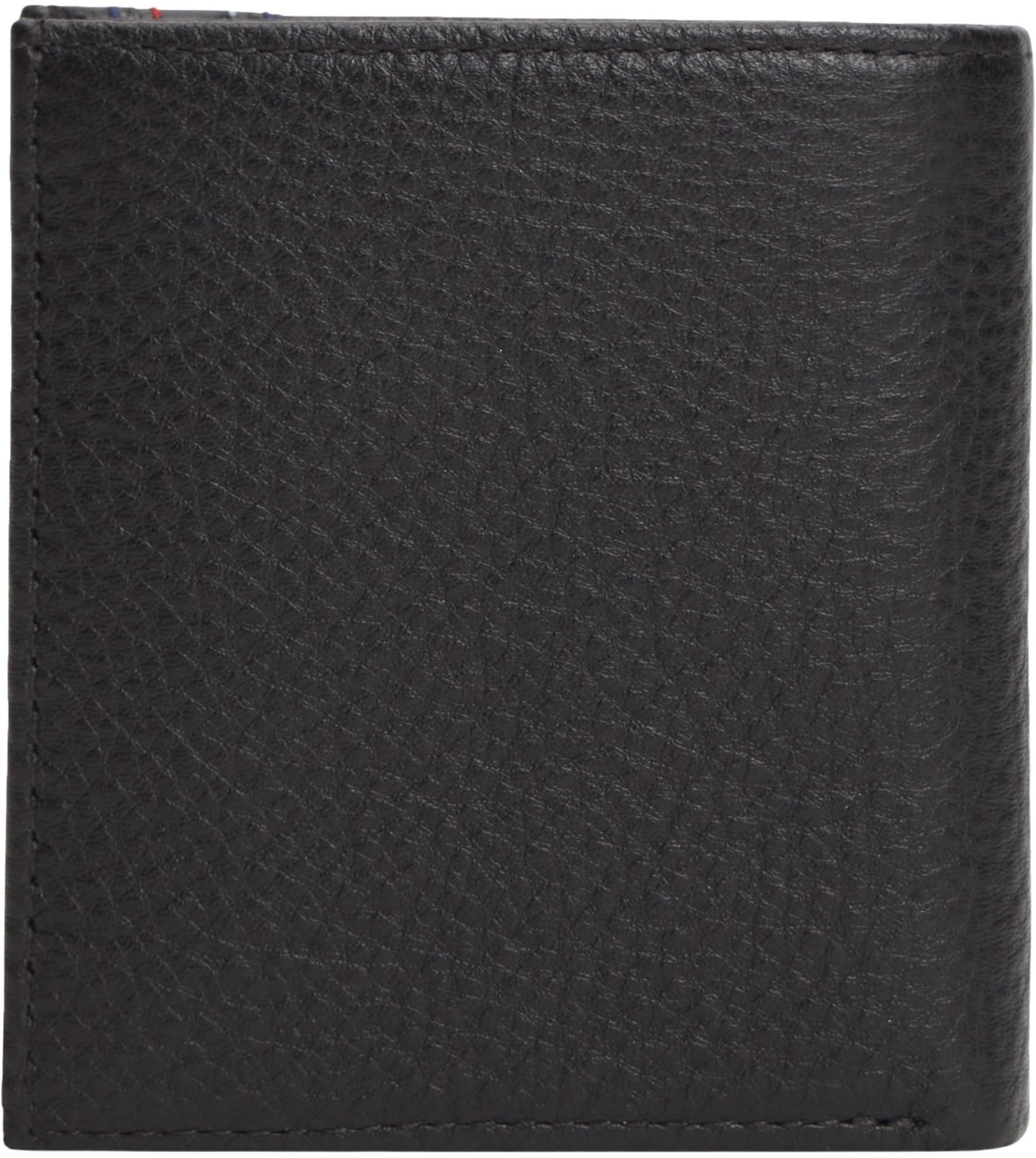 Tommy Hilfiger Herren Geldbeutel Central Trifold aus Leder, Schwarz (Black), Einheitsgröße