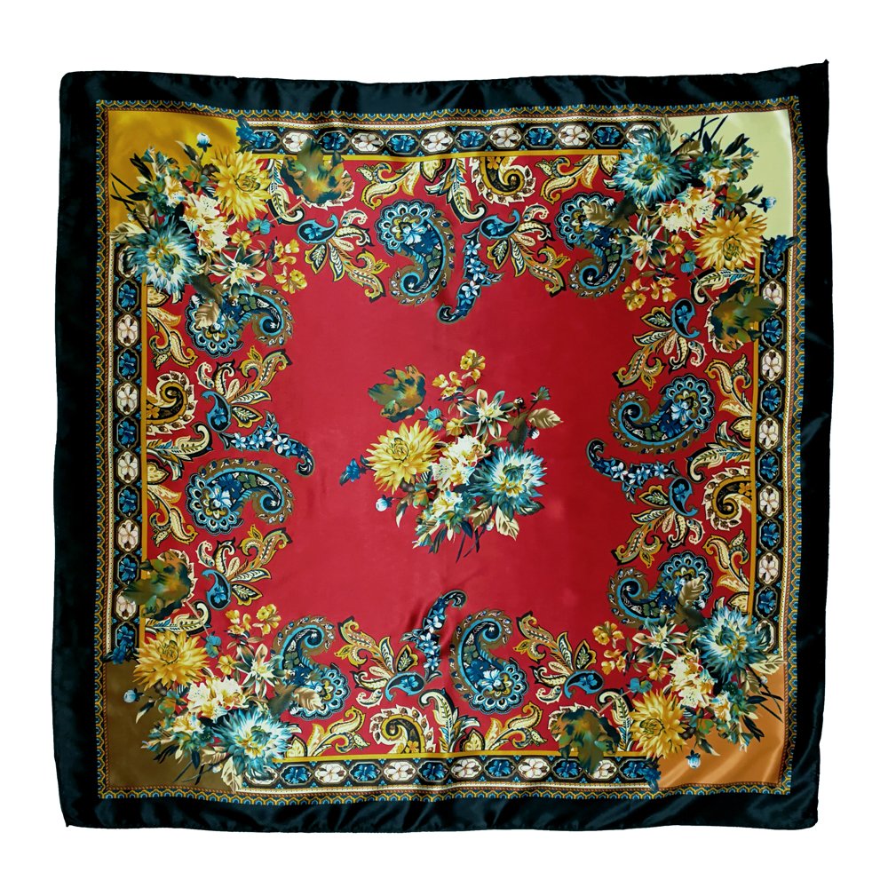 StarGo Silk Feeling Scarf Women’s Fashion Large Square Satin Headscarf Hair Wrapping Scarf Neckerchief 35x35”