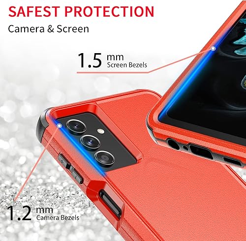 Miniatura 3 de Unitedtime - Funda para Galaxy A13 Protección contra caídas resistente a prueba de golpes Militar Bumper Funda para teléfono Resistente (rojo)