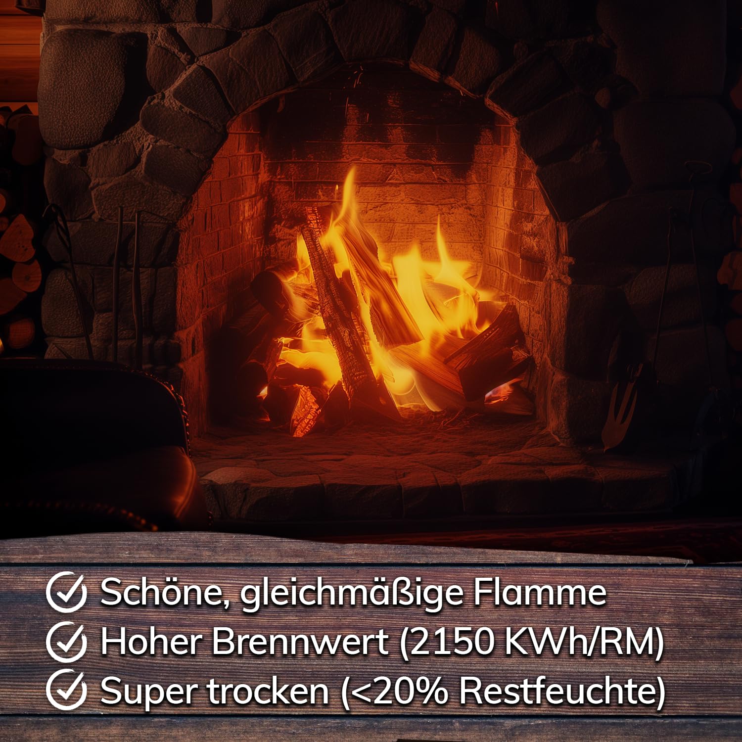 Landree Kaminholz Buche 20 kg für Kamin, Kaminofen, Lagerfeuer, Feuerschale und Ofen, 20-25 cm Scheitlänge, kammergetrocknet, Holz, Brennholz, Wood vom Familien-Holzhof aus Schleswig Holstein
