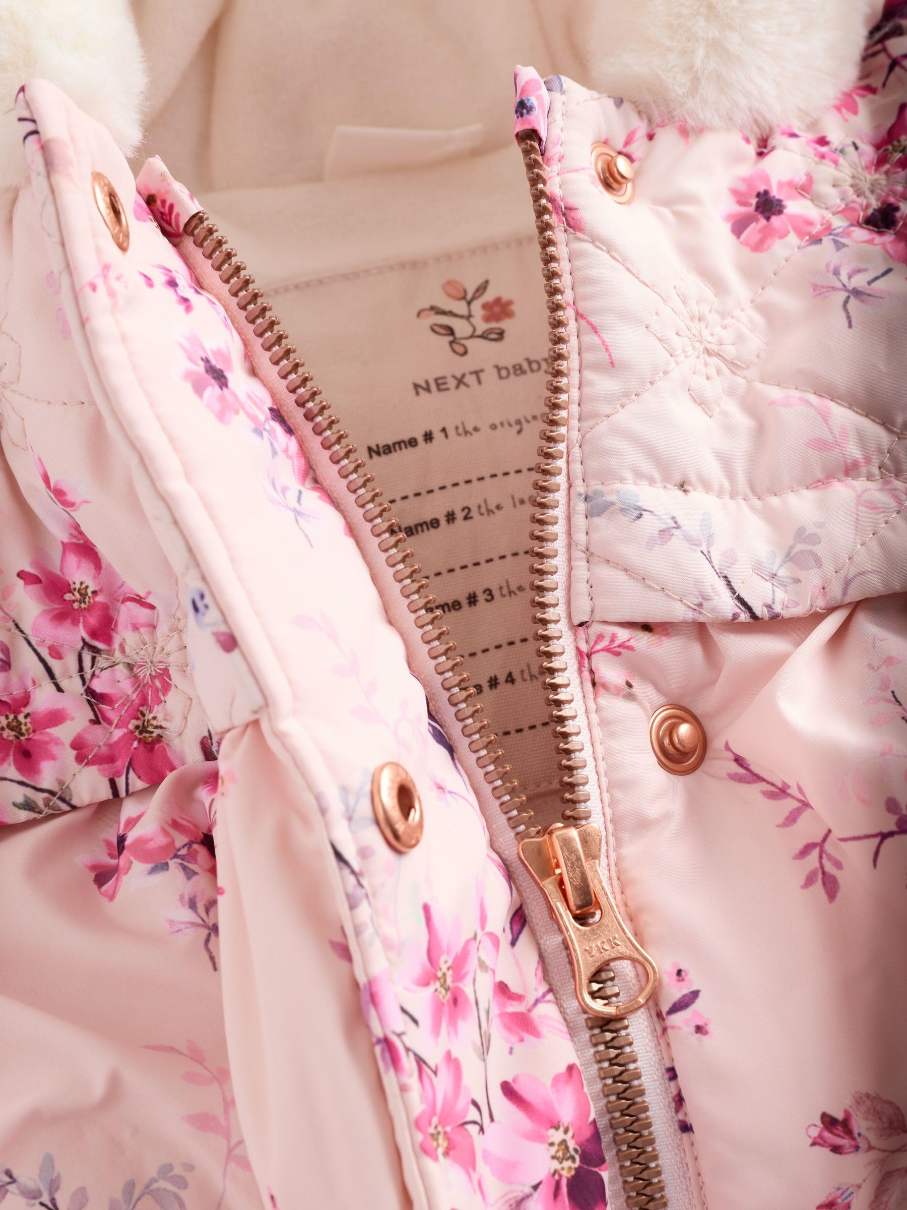 NEXT Bambina Giubbotto bebè a fiori | Neonato, Standard, Zipper, Lavabile in lavatrice