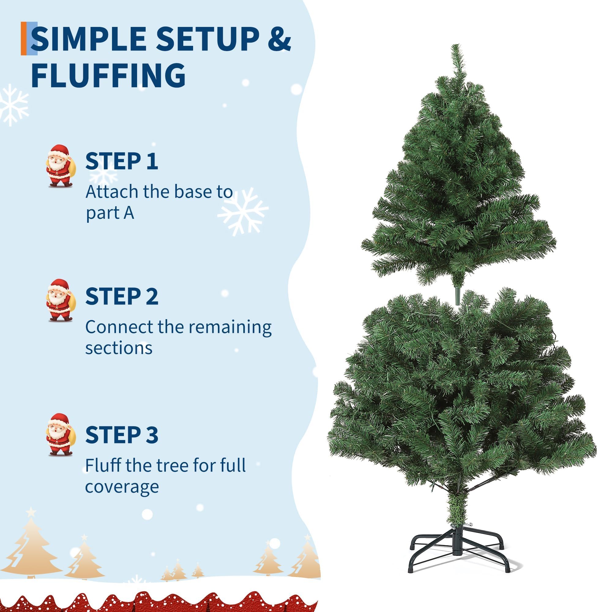 GarveeLife Sapin de Noël Artificiel Classique 137 cm
