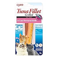 INABA Filetti di Tonno Grigliato per Gatti, in Brodo al Gusto di Granchio