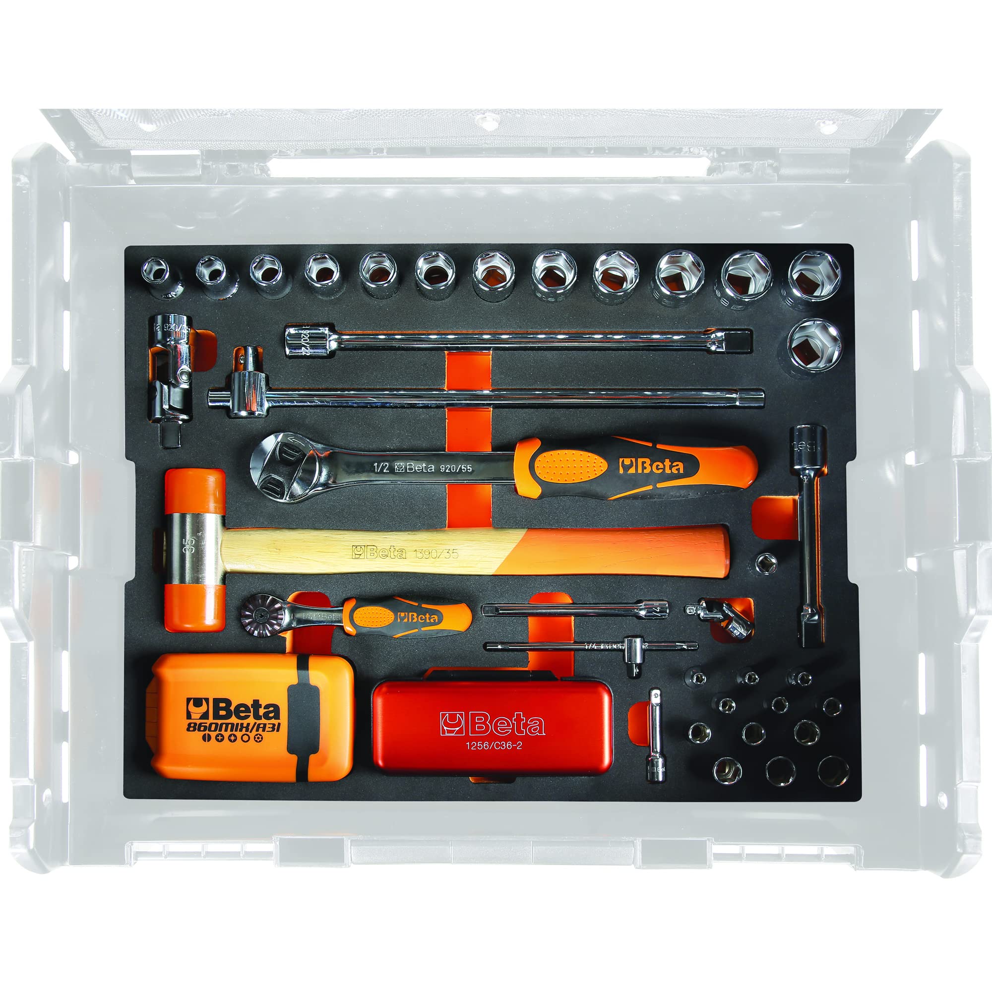 Beta 5990V3 - Assortimento di 116 utensili per valigetta portautensili combo c99V3/2C, in vassoio morbido in eva