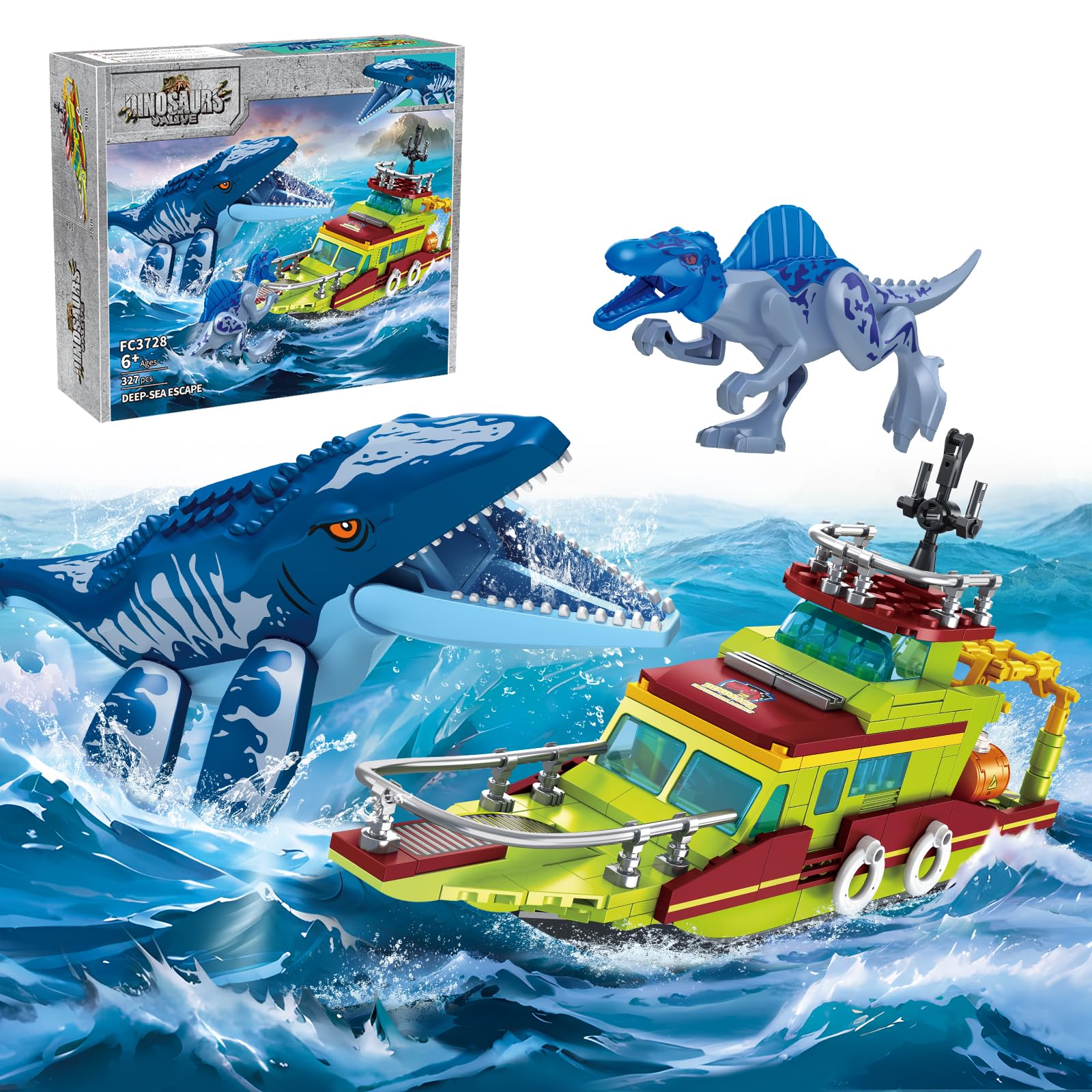 Amazon.com: 3 in 1 Sea Dinosaur Building Blocks Kit Set